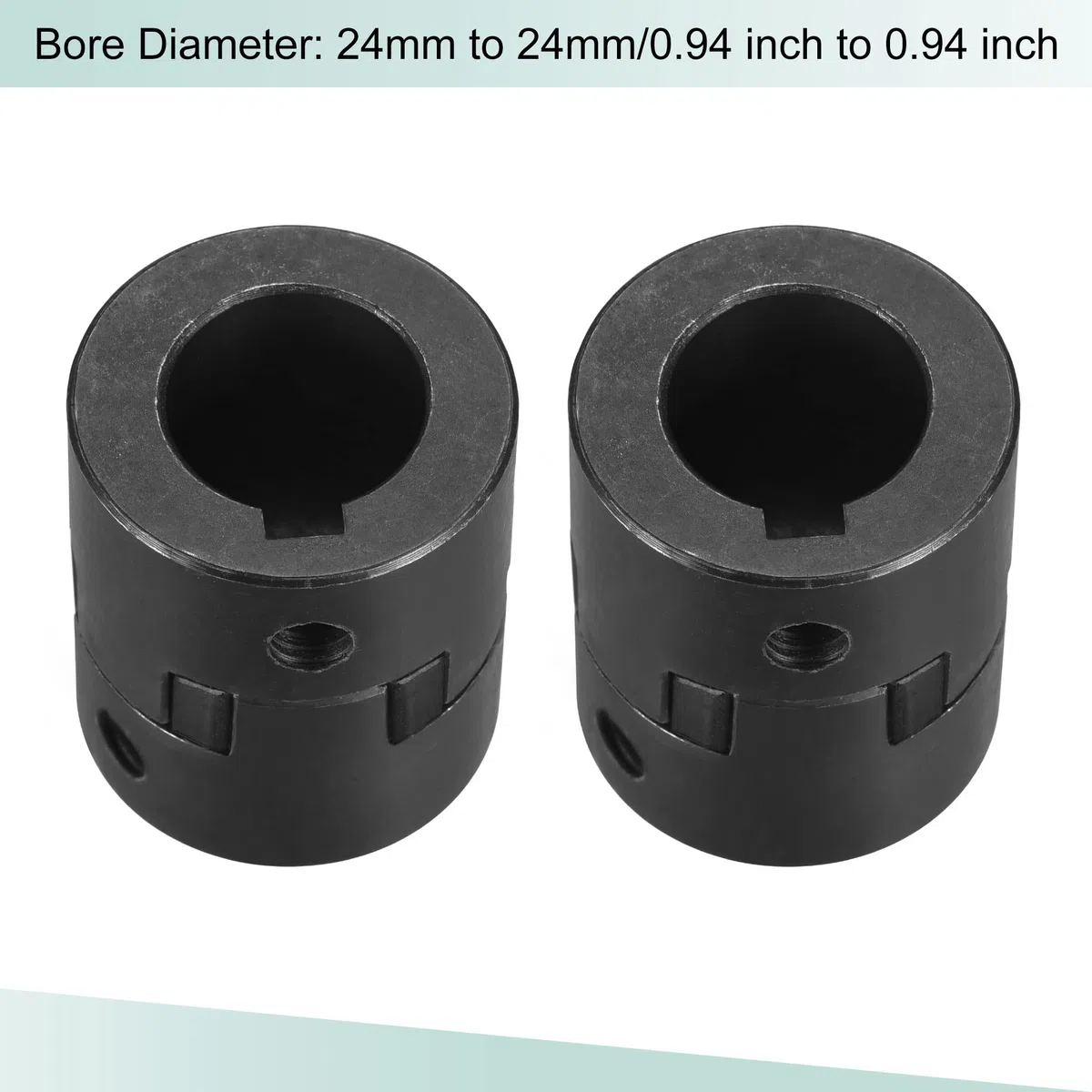 sourcing map Acoplamiento Flexible de Eje de 24mm a 24mm, Acoplador 52mm Longitud 44mm Diámetro, Conector de 45# Acero, Accesorios para Motor