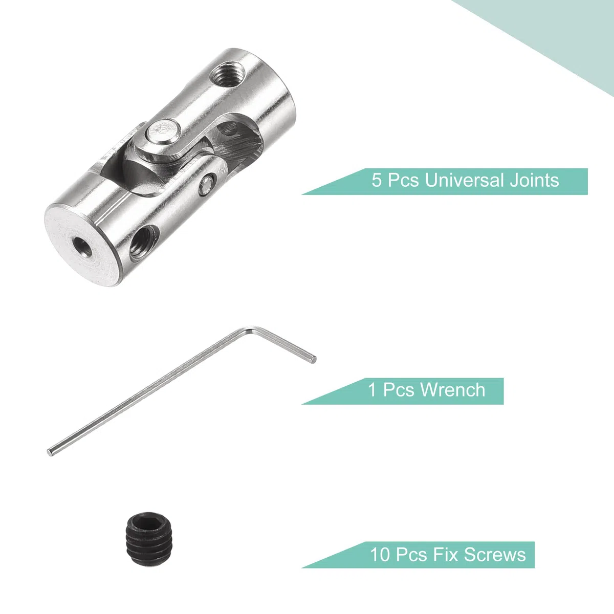 sourcing map Acoplamiento universal giratorio de eje de 2 mm a 3 mm de diámetro interior L23 x D9 con tornillos y llave para modelo RC, paquete de 5