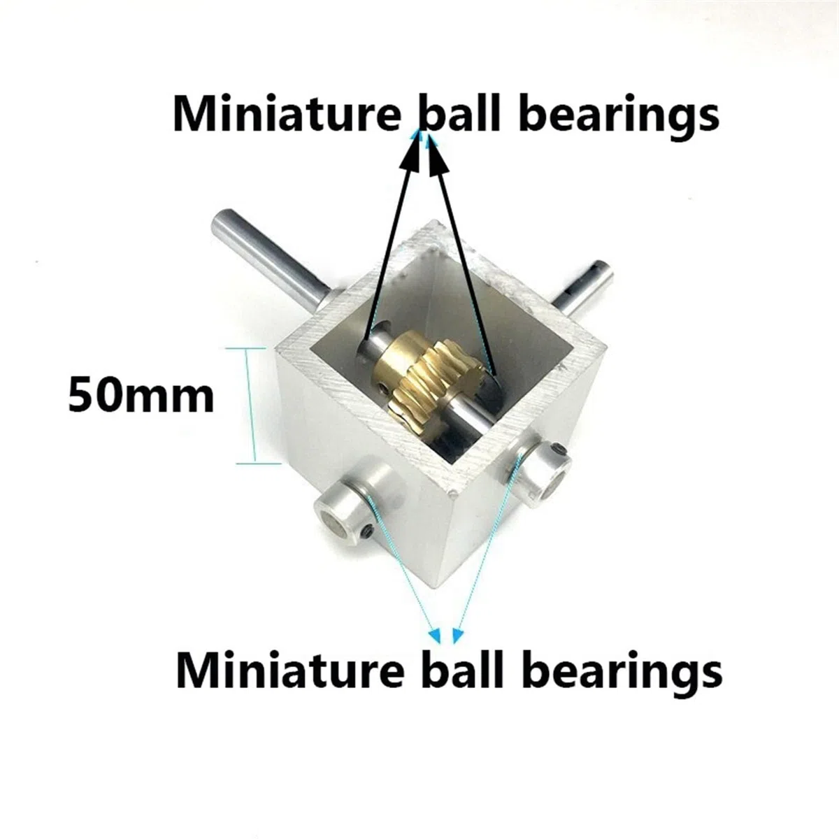 Caja de engranajes cónicos en ángulo recto, Reductor de engranajes helicoidales de 90 grados, relación 1:10/1:20, eje de 6 mm y 8 mm(Type 1 8mm shaft)