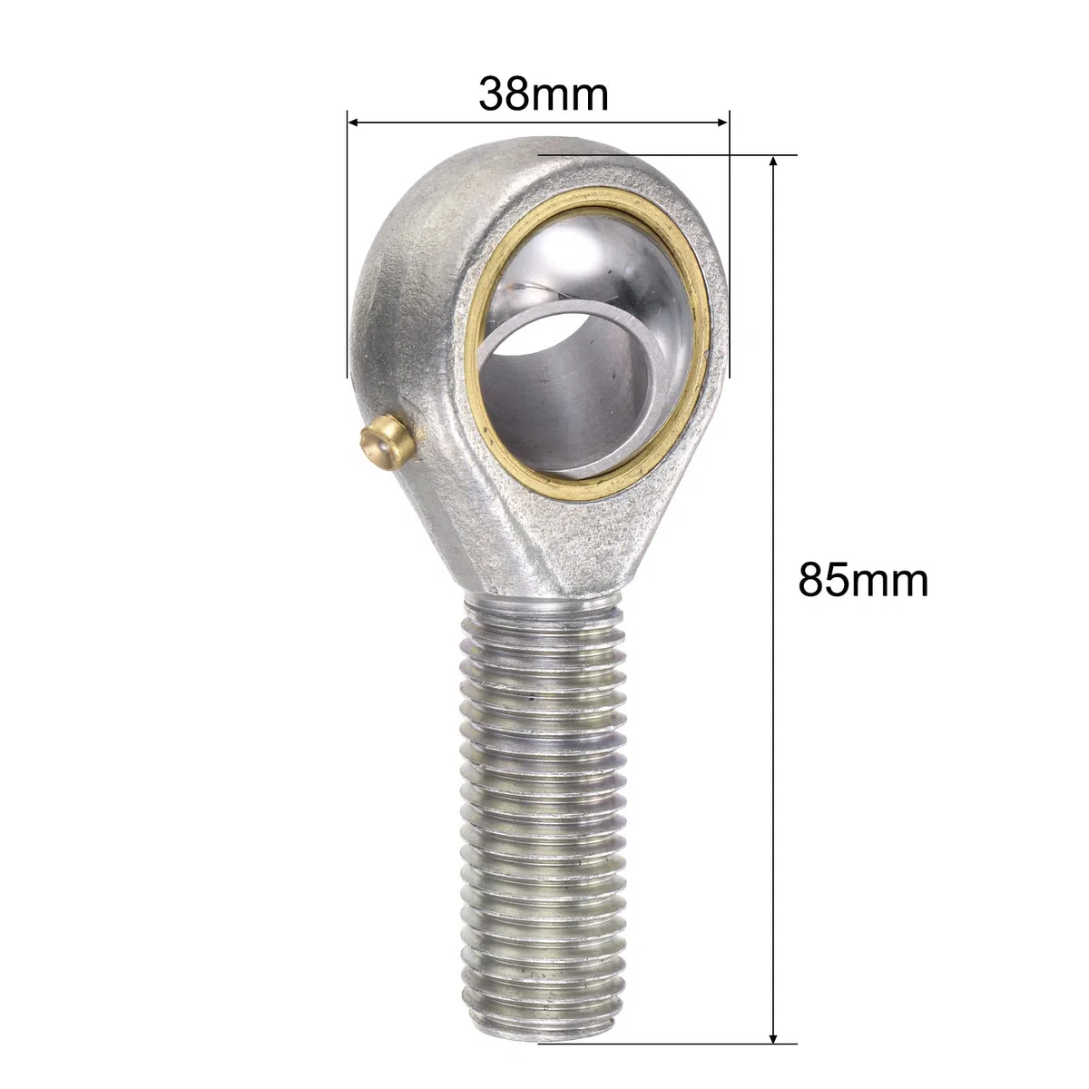 sourcing map POS16 Esférico Barra Extremo Rodamiento 16mm Diámetro Autolubricado Junta Rodamiento M16x2.0 Derecha Mano Macho Rosca Conector
