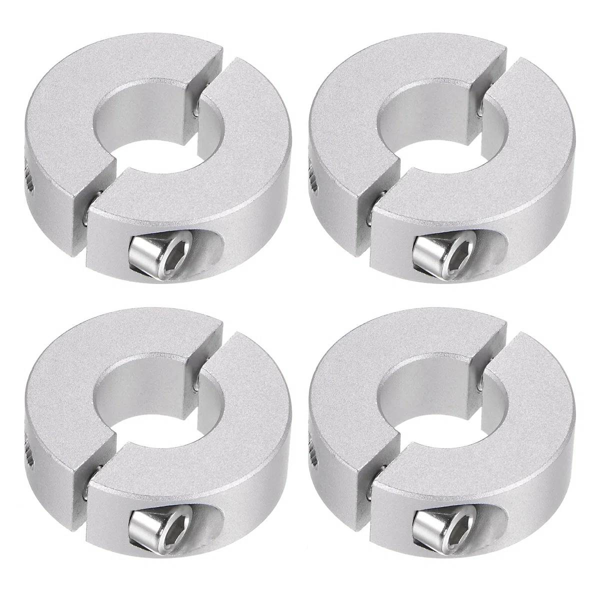 QUARKZMAN 4uds Doble Dividido Collar Eje para Eje 16mm Tornillos Abrazaderas Colocar Collares, 35mm OD, 12mm Ancho, para Topes, Posición, Sujeción Poleas Temporalizadoras, Anodización