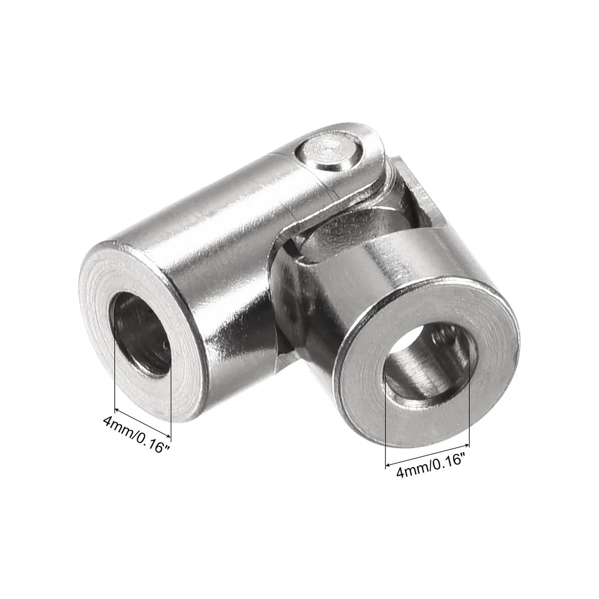 sourcing map 4mm a 4mm Interior Diámetro Giratorio Universal Junta Eje Acoplamiento L23 X D9 con Tornillos y Llave para RC Modelo Paquete de 5
