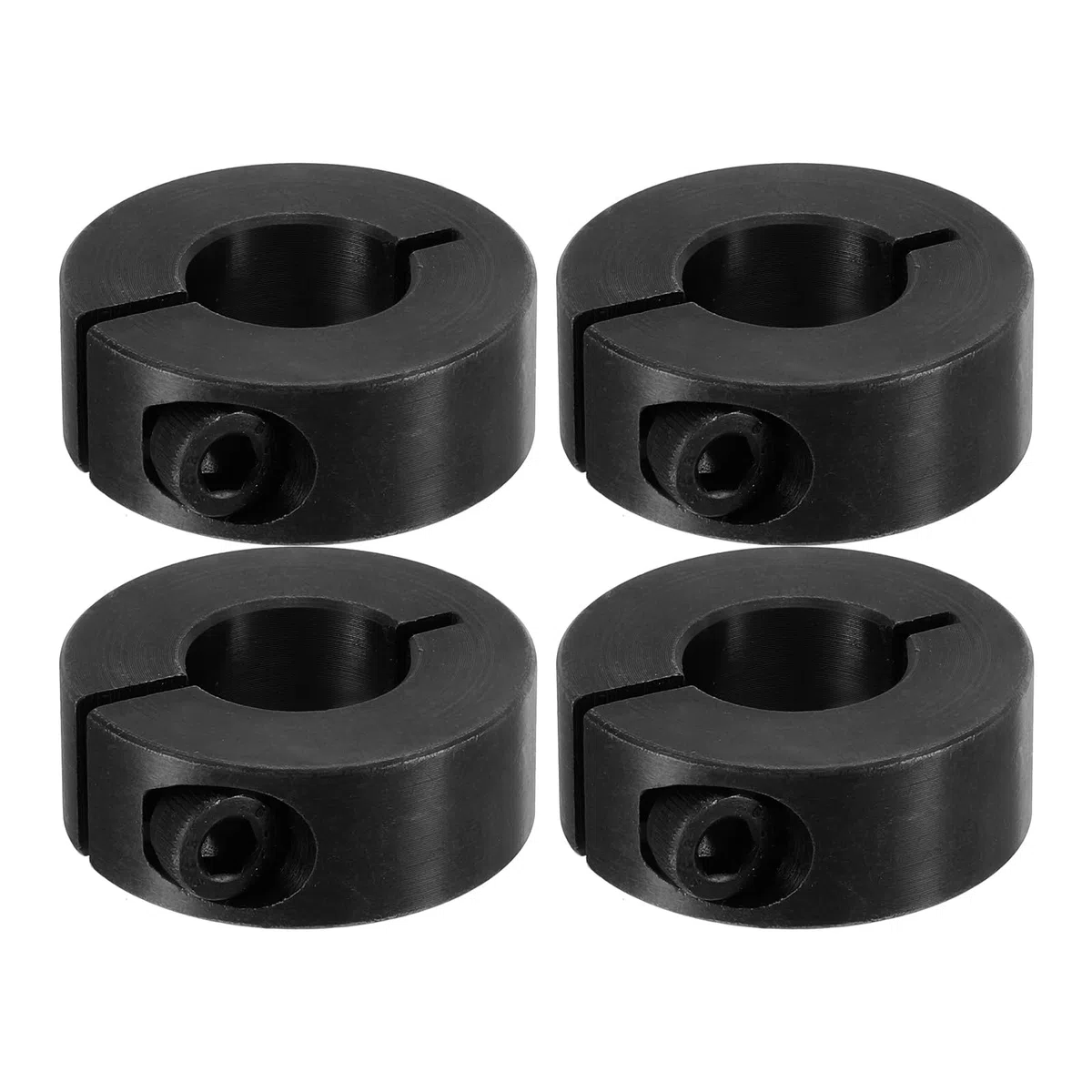 PATIKIL Collar de Eje Dividido Único de 16 mm ID 34 mm OD 13 mm Grosor 4 Piezas Collares de Bloqueo de Acero al Carbono 45# con Tornillo de Fijación Color Negro