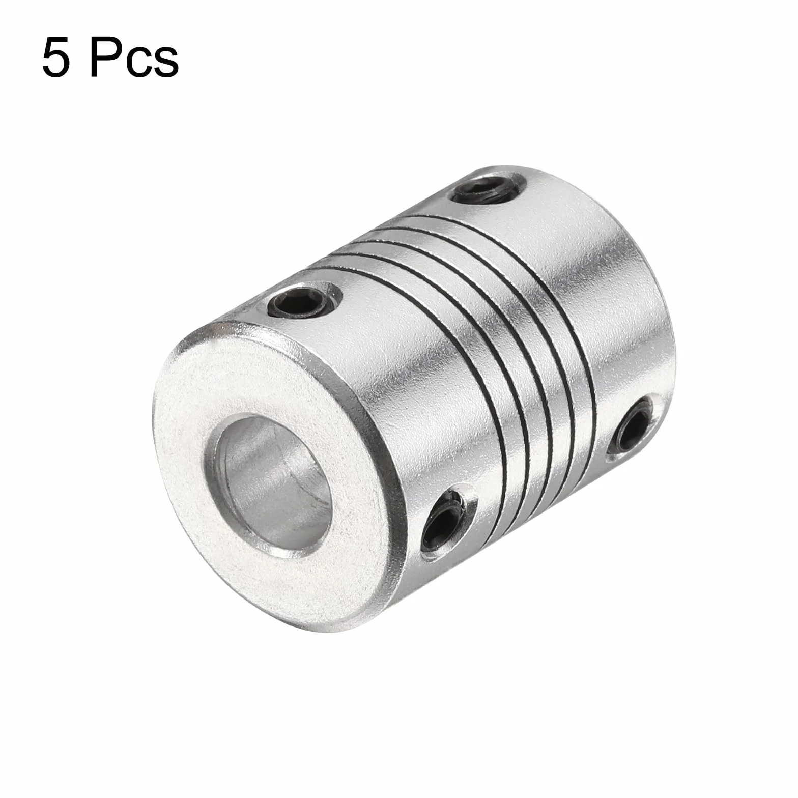 QUARKZMAN 5 Piezas Acoplamiento de Eje de Aleación de Aluminio 8mm a 8mm Acoplamiento Flexible Conector de Motor Acoplador de Motor Paso a Paso para Máquina CNC (L25xD19)