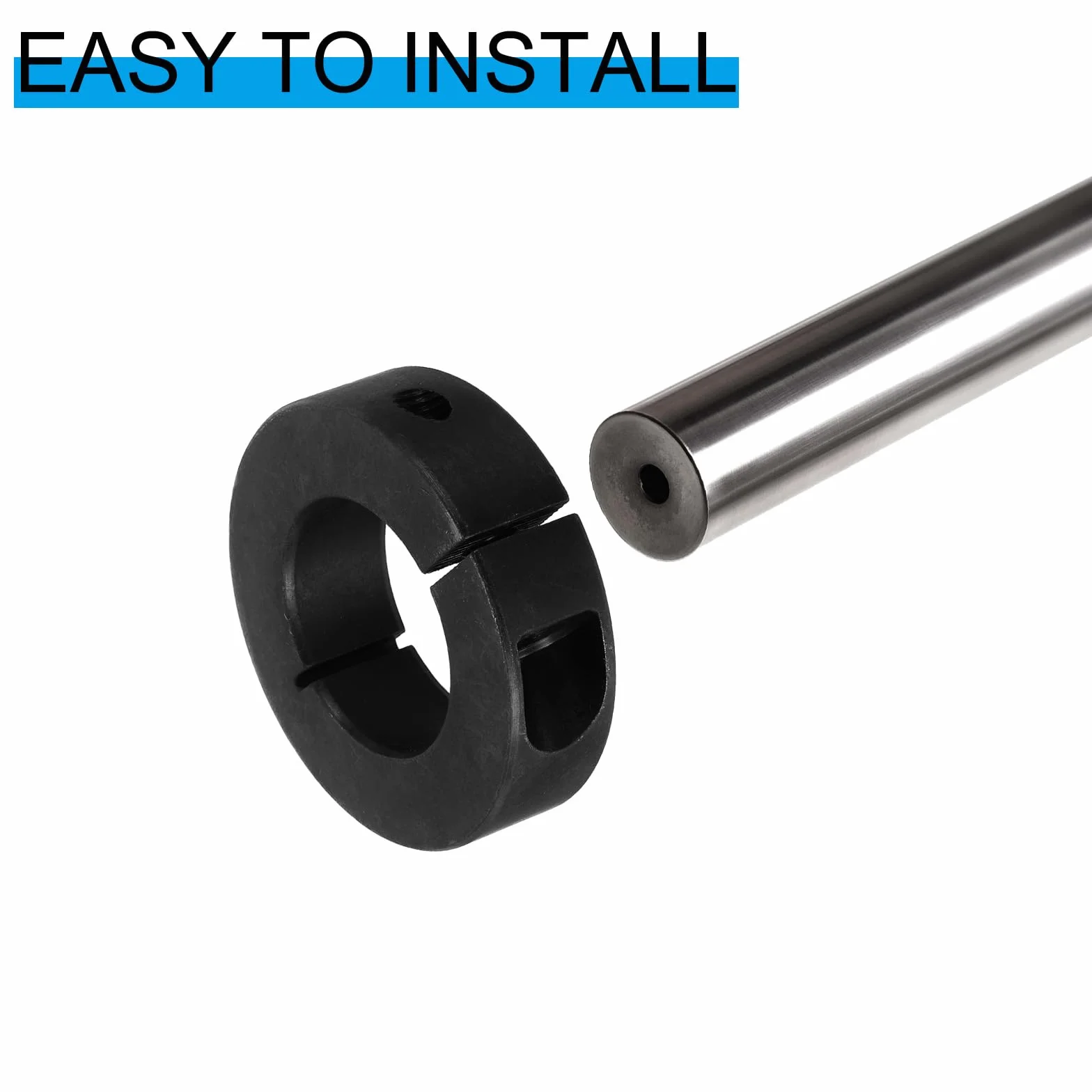 PATIKIL Collar de Eje Dividido Único de 16 mm ID 34 mm OD 13 mm Grosor 4 Piezas Collares de Bloqueo de Acero al Carbono 45# con Tornillo de Fijación Color Negro