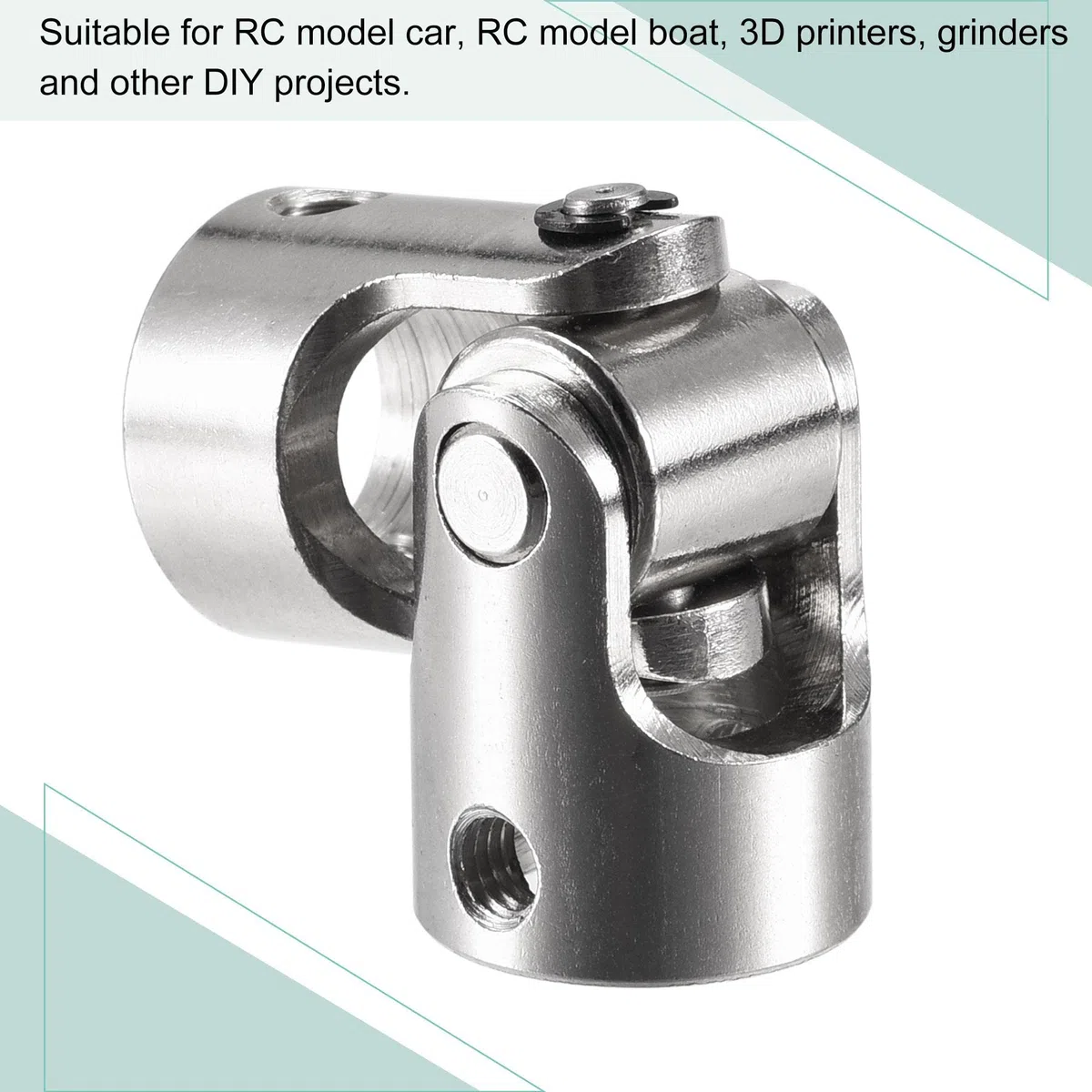 sourcing map 10mm A 10mm Interior Diámetro Giratorio Universal Junta Eje Acoplamiento L35 X D16 con Tornillos y Llave para RC Modelo Paquete de 2