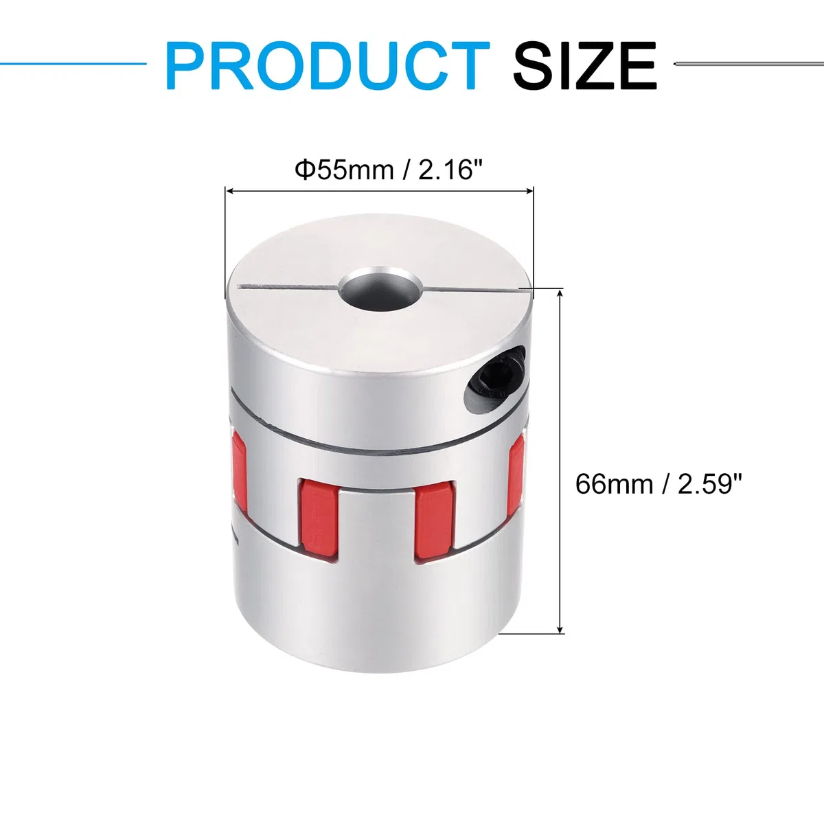 QUARKZMAN Acoplamiento de eje de aluminio de 16 mm a 28 mm Acoplamiento flexible de araña L66mm x D55mm Acoplador de eje de araña Conector conjunto para impresoras 3D