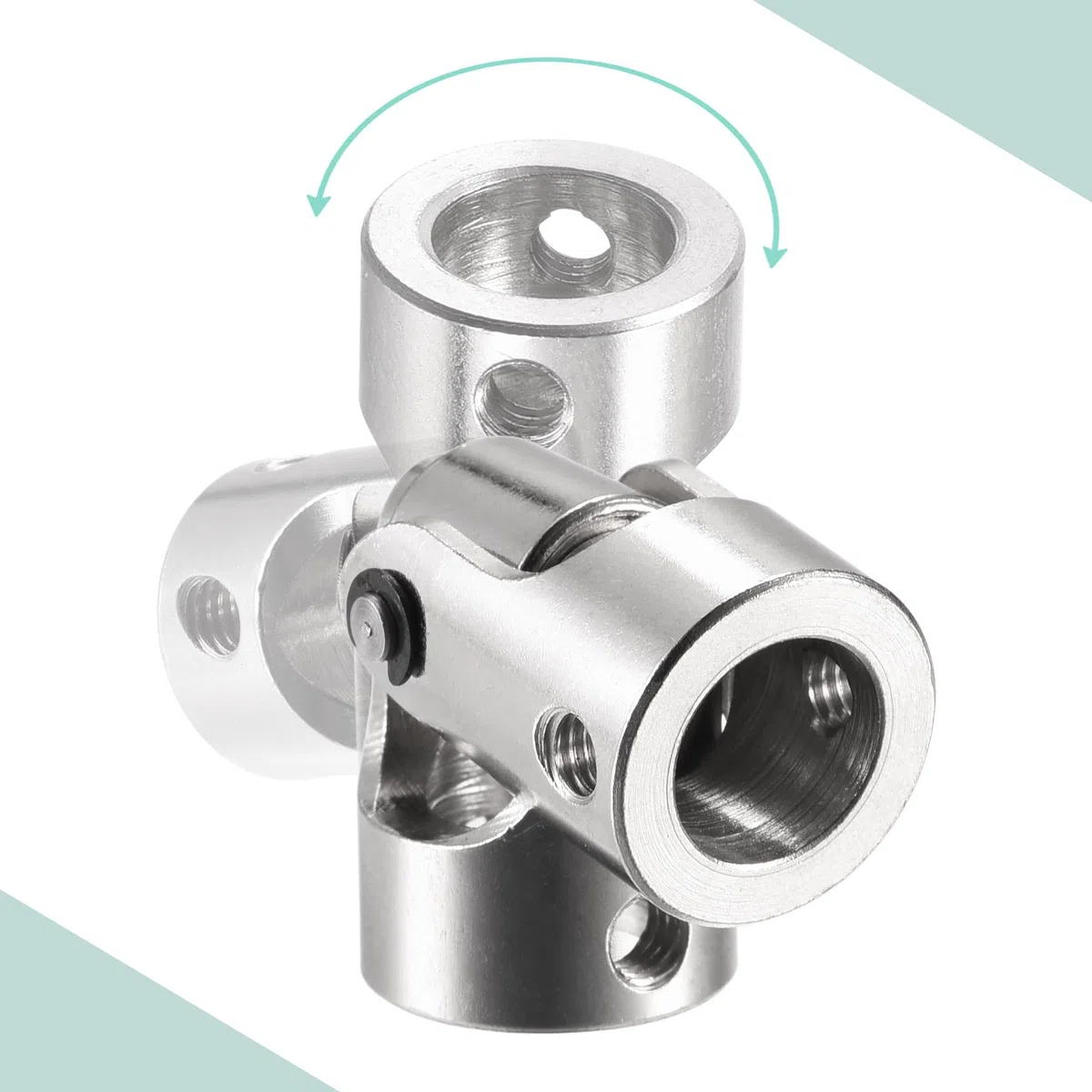 sourcing map 10mm A 10mm Interior Diámetro Giratorio Universal Junta Eje Acoplamiento L35 X D16 con Tornillos y Llave para RC Modelo Paquete de 2