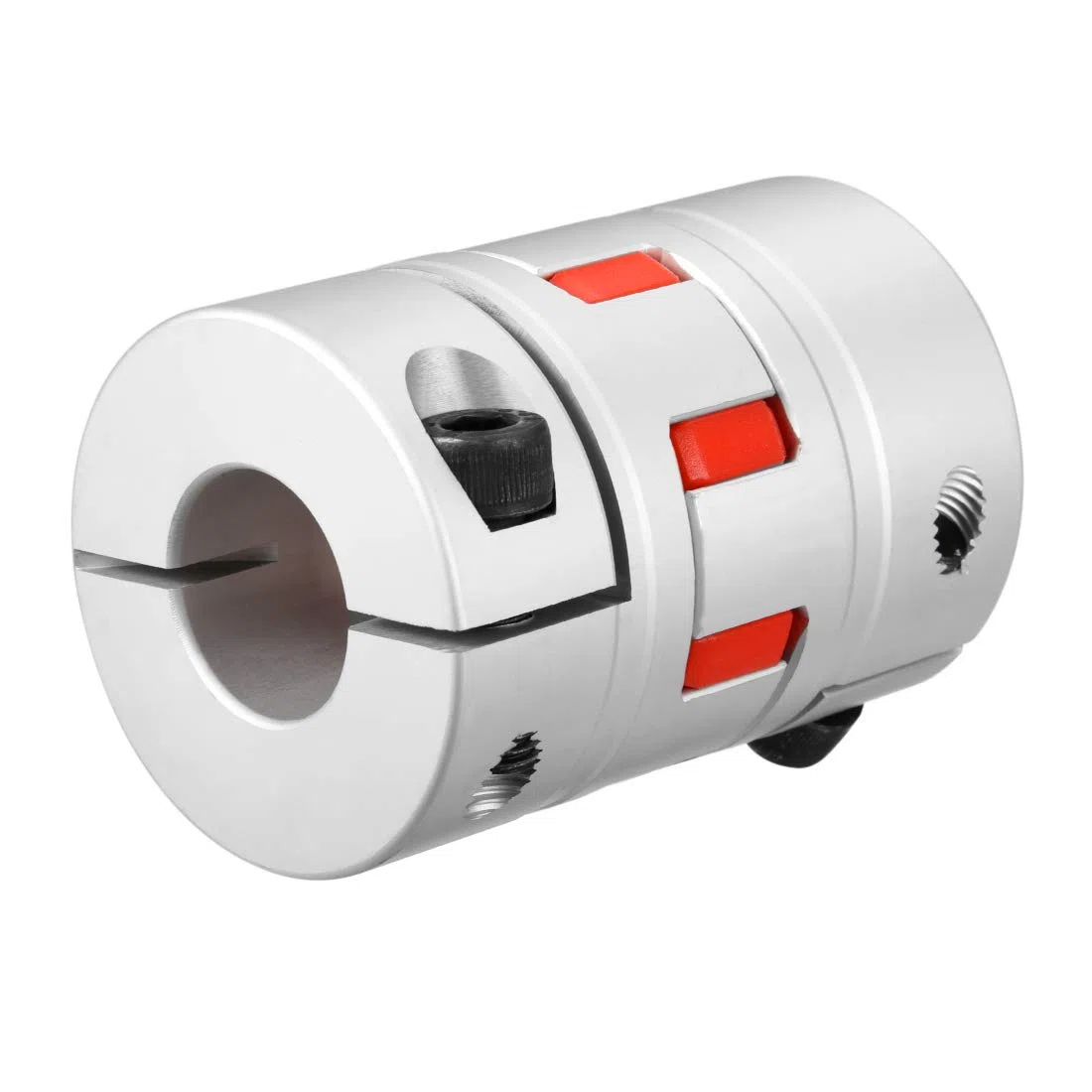 sourcing map Acoplamiento Flexible de Eje de 24mm a 24mm, Acoplador 78mm Longitud 55mm Diámetro, Conector de Aleación de Aluminio para Servomotor Paso a Paso