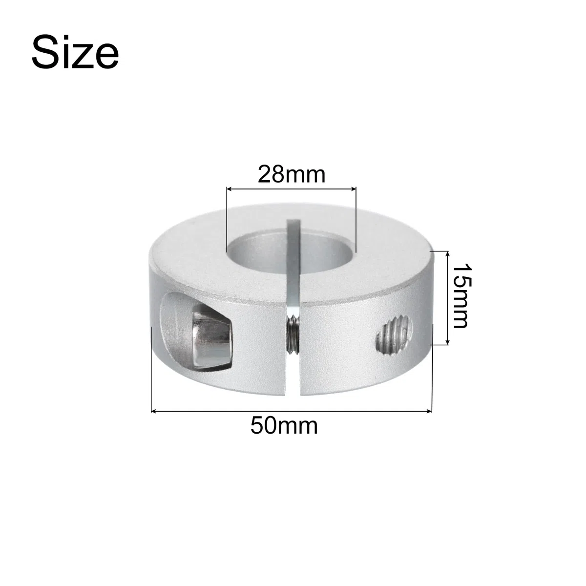 QUARKZMAN 4pcs Abrazadera de Eje Dividida Individual de 28mm de Diámetro Interior, Abrazadera de Sujeción de Una Pieza, 50mm de Diámetro Exterior, 15mm de Grosor
