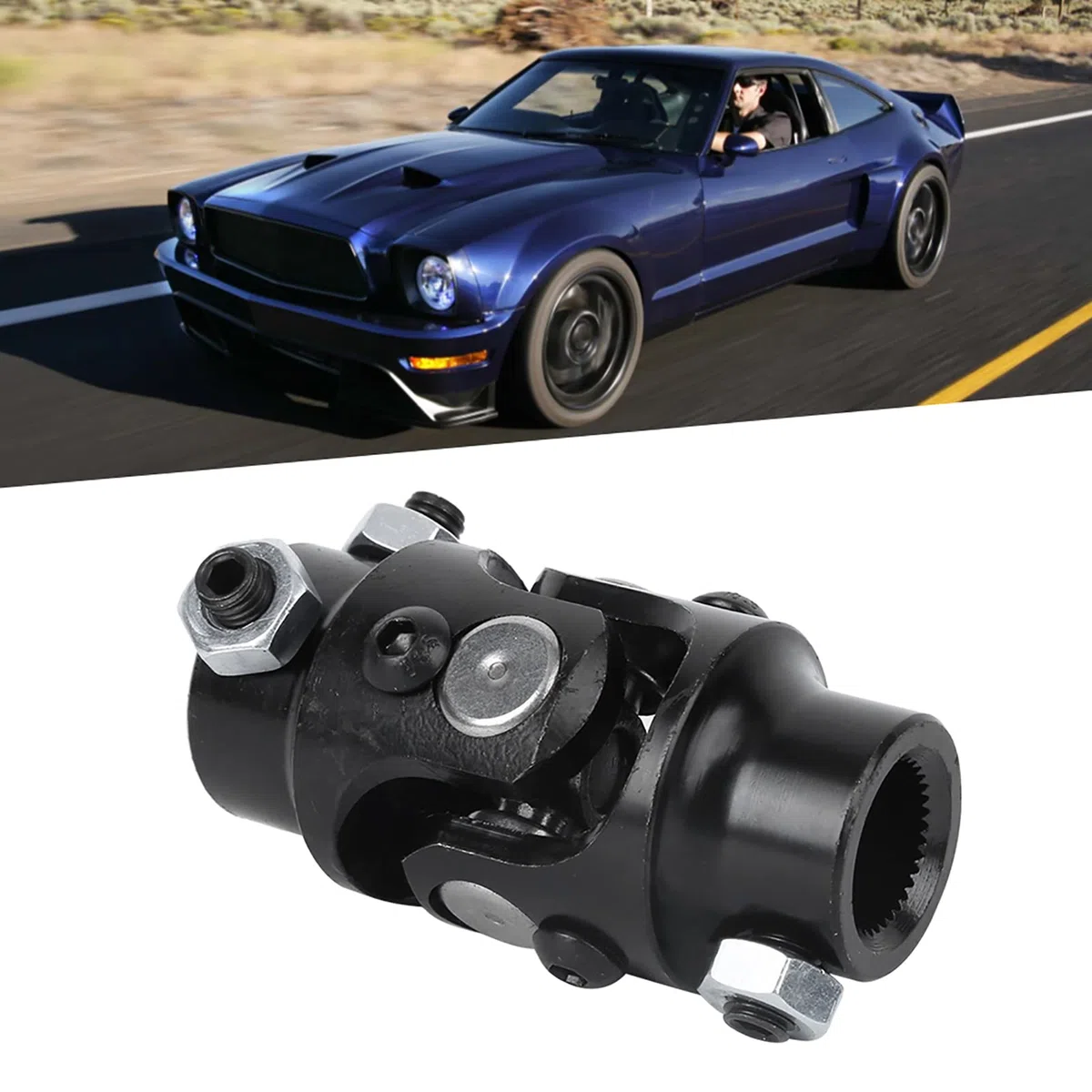 Dirección para Eje U Joint 3 4 36 Spline X 3 4in DD para Rectificadoras Niveladores Ajuste para Juntas Universales Automotrices Mustang La Dirección para Shaft i (Negro)