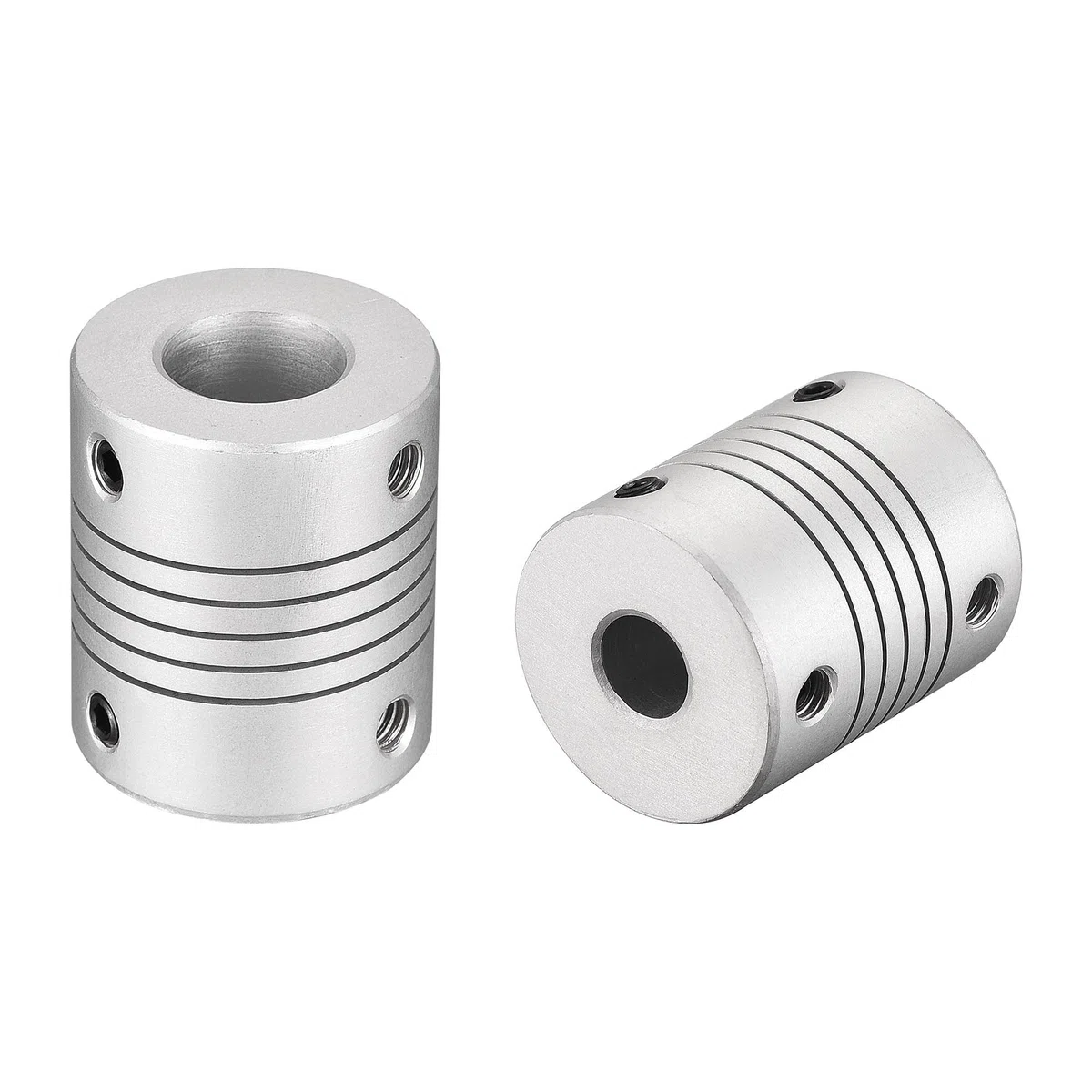 sourcing map Acoplamiento Flexible de Eje de 12mm a 8mm, Acoplador 30mm Longitud 25mm Diámetro, Conector de Aleación de Aluminio para Impresora 3D, Máquina CNC, Codificador DIY, 2Pcs