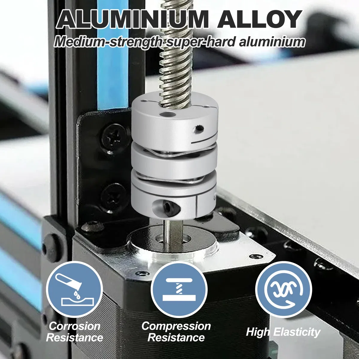 Acoplador De Diafragma Junta Flexible, D20 L29 Conector de motor de acoplamiento de eje flexible de aluminio, para impresora 3D, Motor paso a paso CNC (4 x 8 mm)