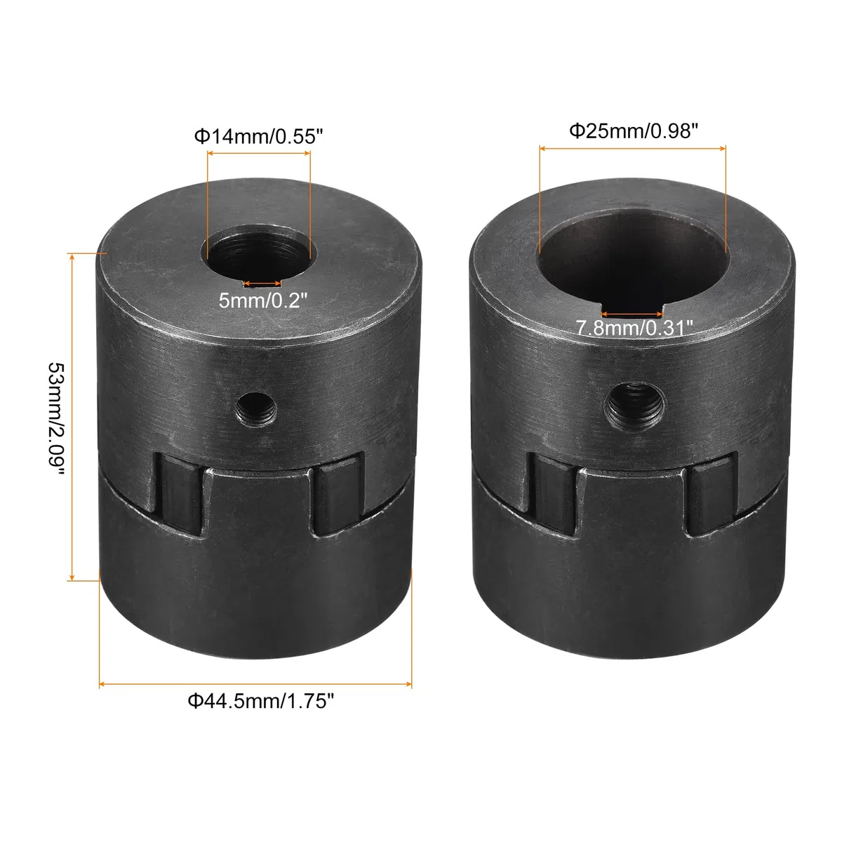 sourcing map Flexible Acoplamiento Eje 14mm a 25mm 53mm x 44,5mm Motor Acoplador Junta