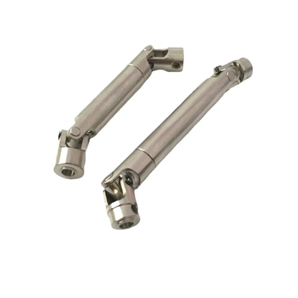 Acoplamiento de transmisión estriada con junta universal compatible con ejes telescópicos. Diámetro exterior: 12 mm. Longitud: 81 a 103 mm. Tamaños: 4 mm, 5 mm, 6 mm y 8 mm (L81-103, 5 mm-6 mm).(L81-1