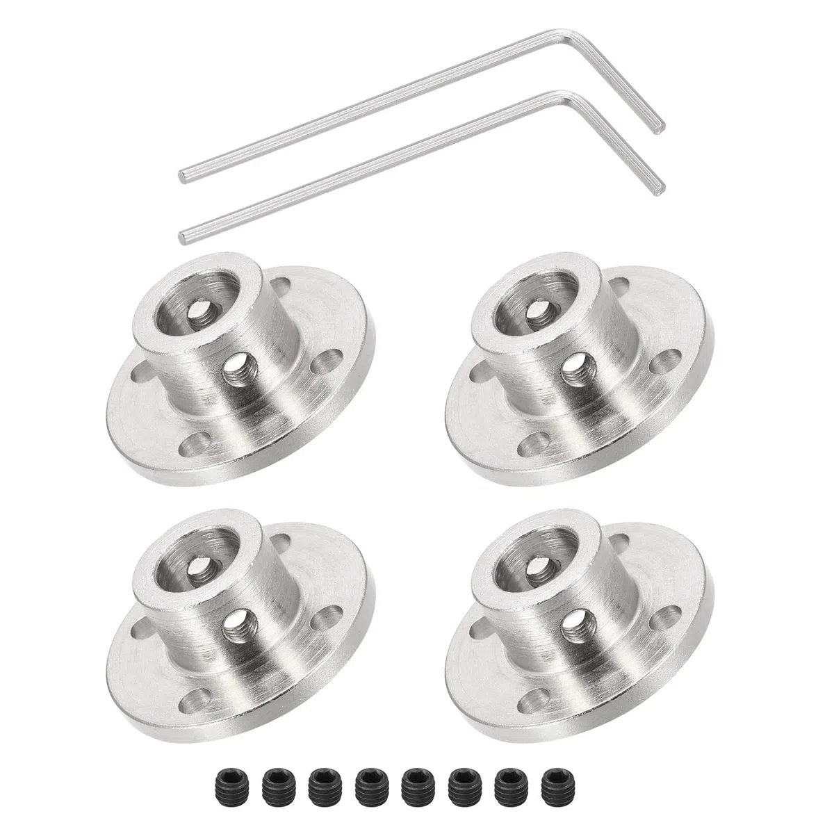 DMiotech 4 Paquete 10mm Brida Acoplamiento Conector Rígido Guía Eje Soporte Acoplador Eje Acoplamiento con M2 Hexagonal Llave y Tornillos para Bricolaje RC Modelo Motores