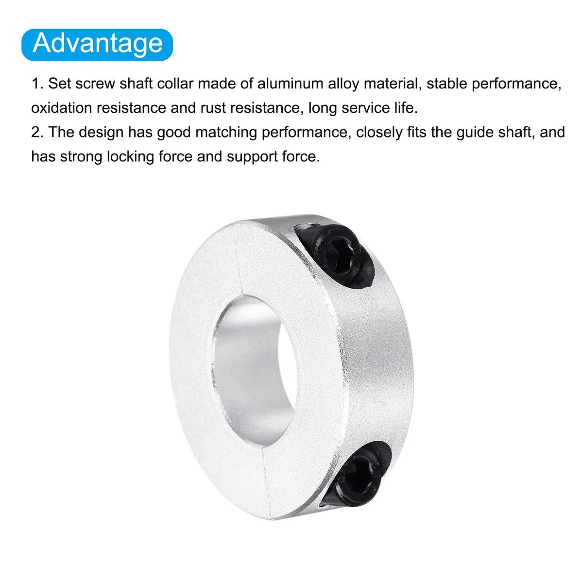 QUARKZMAN Collar de Eje 20mm/0.9 Pulgadas Diámetro de Orificio Doble Dividido Collar de Sujeción de Aluminio con Tornillo de Fijación 4 Piezas
