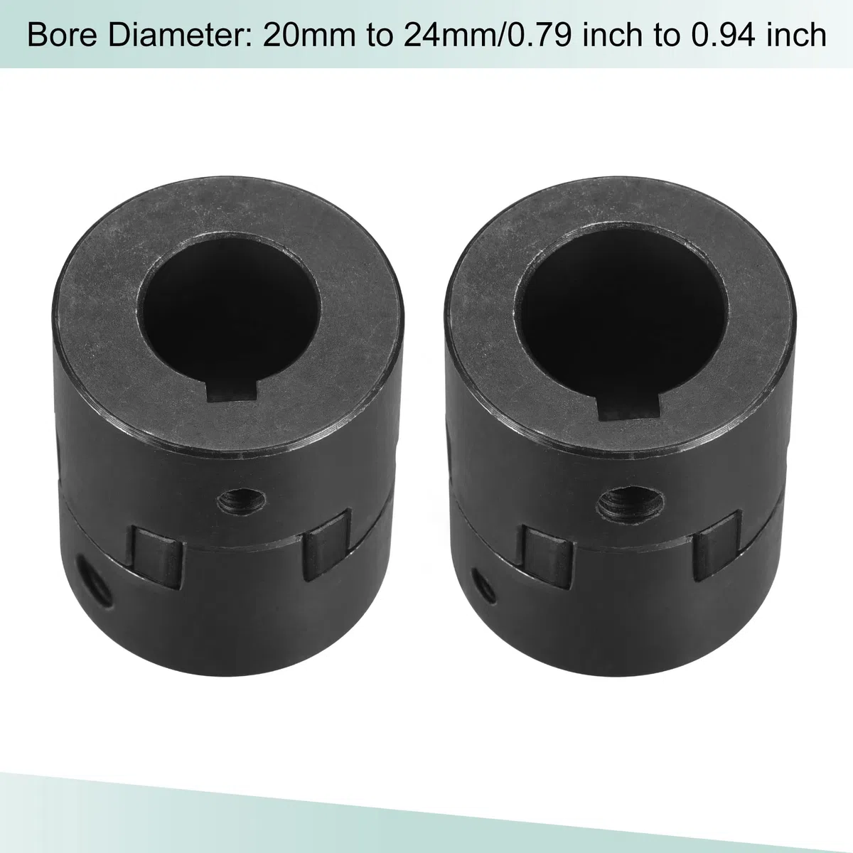 sourcing map Acoplamiento Flexible de Eje de 20mm a 24mm, Acoplador 52mm Longitud 44mm Diámetro, Conector de 45# Acero, Accesorios para Motor