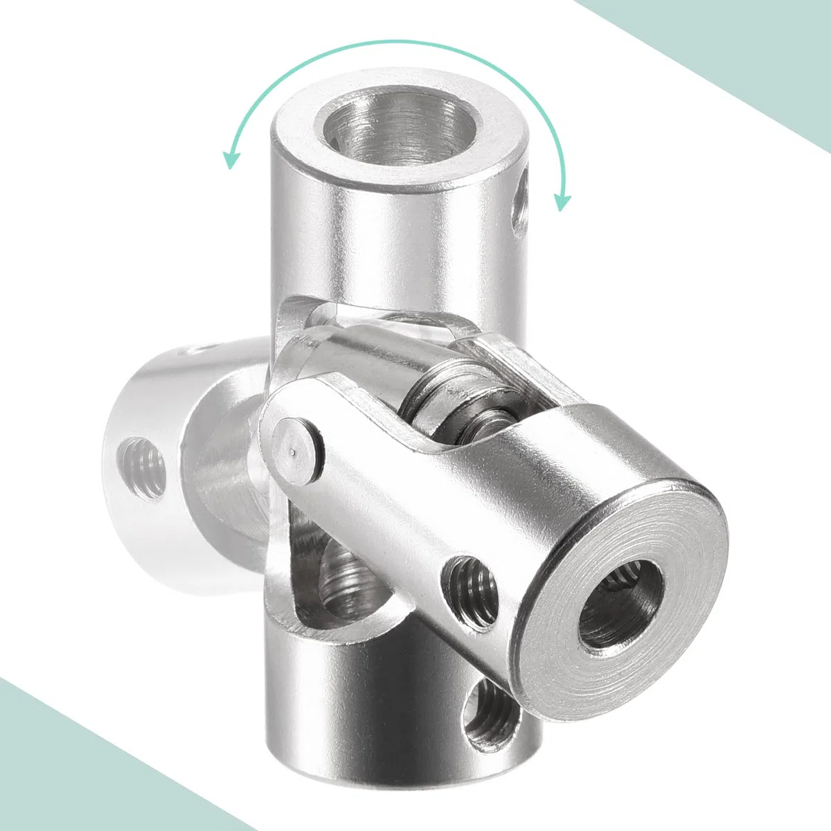 sourcing map 6mm A 8mm Interior Diámetro Giratorio Universal Junta Eje Acoplamiento L35 X D14 con Tornillos y Llave para RC Modelo Paquete de 2