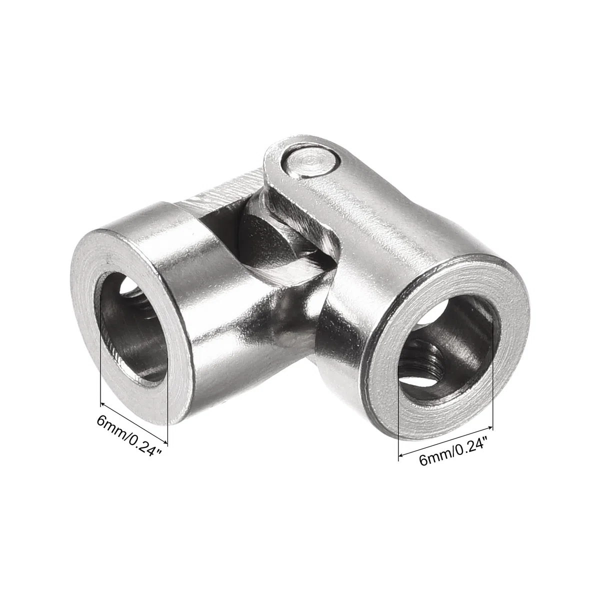 sourcing map 6mm A 6mm Interior Diámetro Giratorio Universal Junta Eje Acoplamiento L23 X D11 con Tornillos y Llave para RC Modelo Paquete de 5