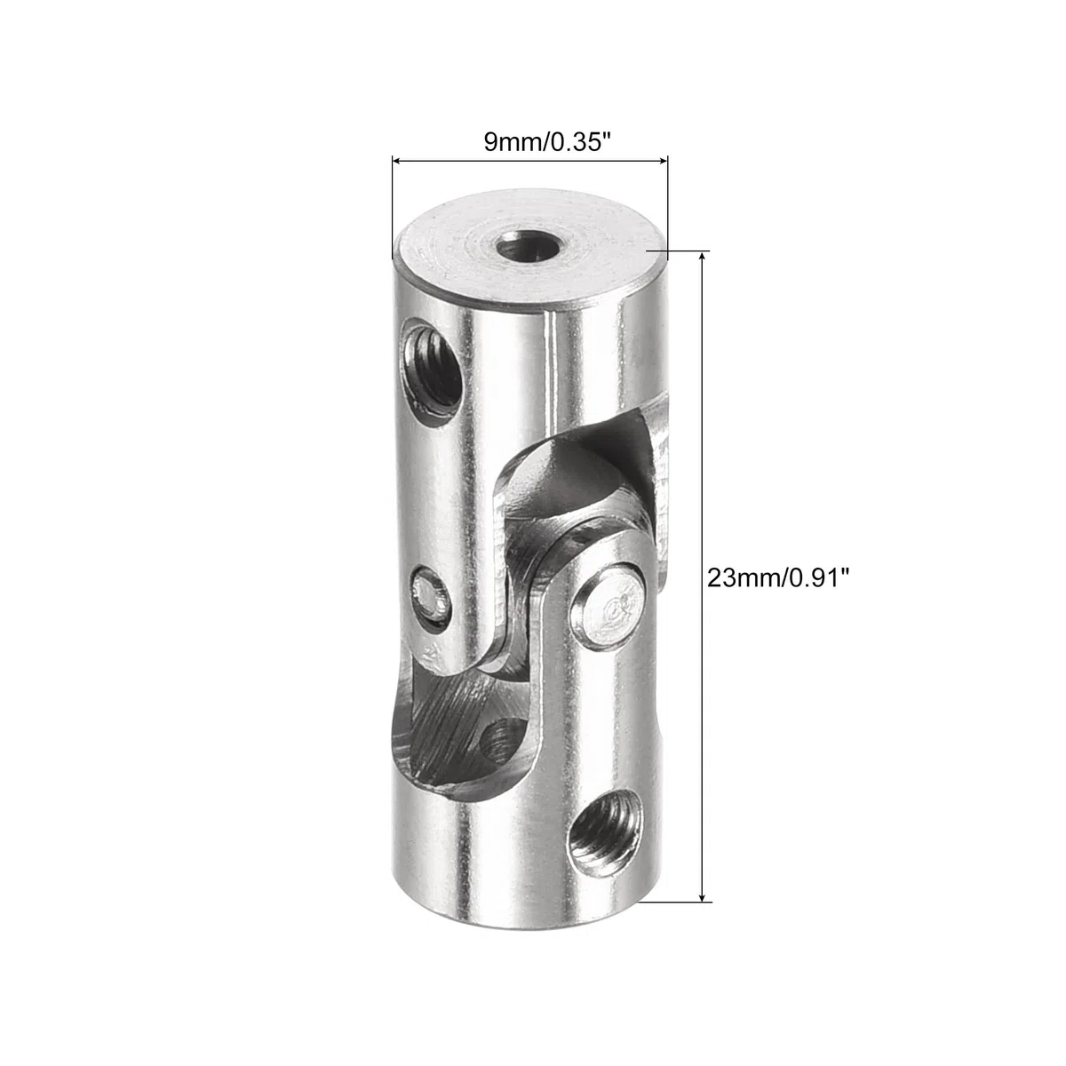 sourcing map Acoplamiento universal giratorio de eje de 2 mm a 3 mm de diámetro interior L23 x D9 con tornillos y llave para modelo RC, paquete de 5