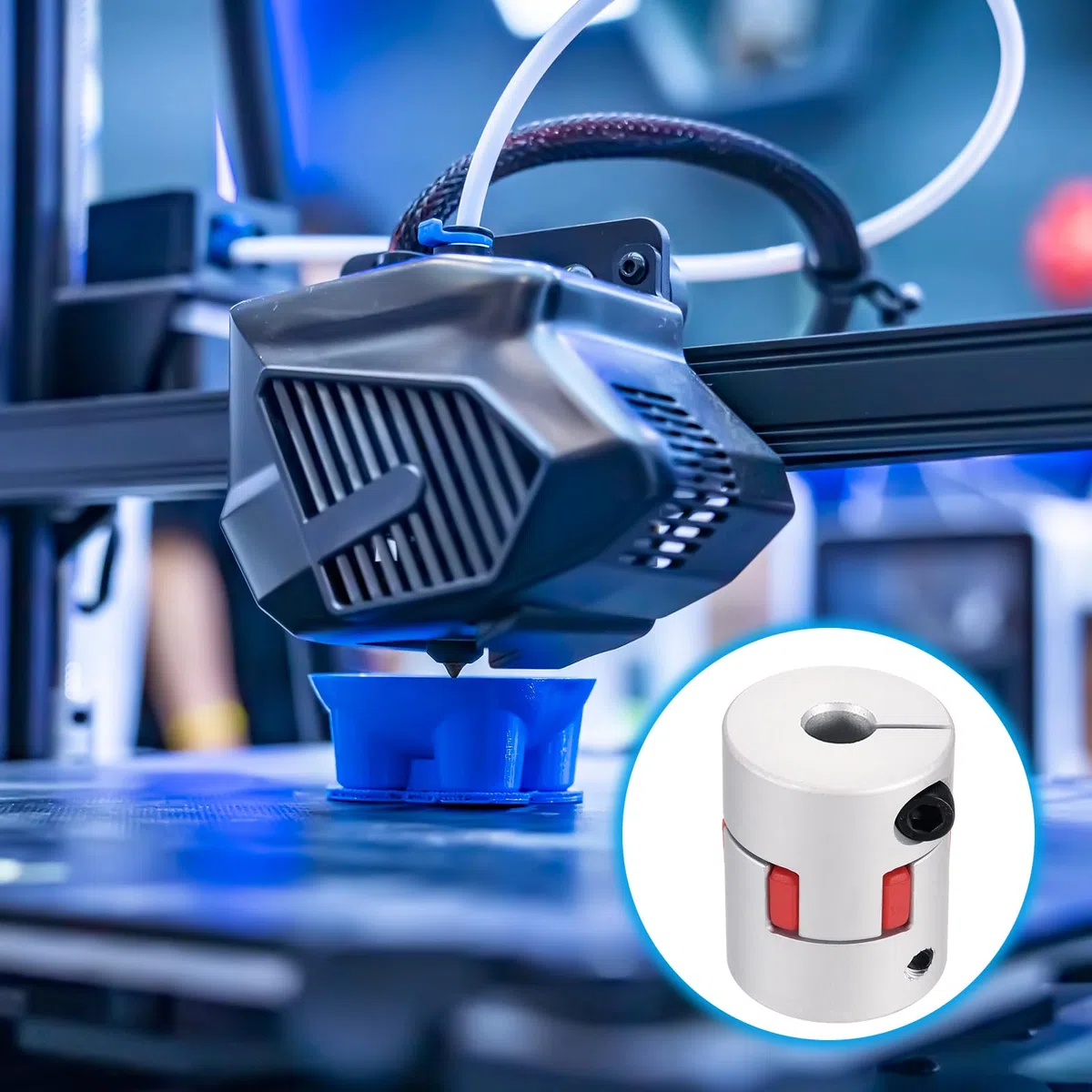 QUARKZMAN Acoplamiento de eje de aluminio 15mm a 15mm Acoplamiento flexible L50mm x D40mm Conector de eje de mandíbula para impresoras 3D DIY Codificador CNC Router Máquina de fresado