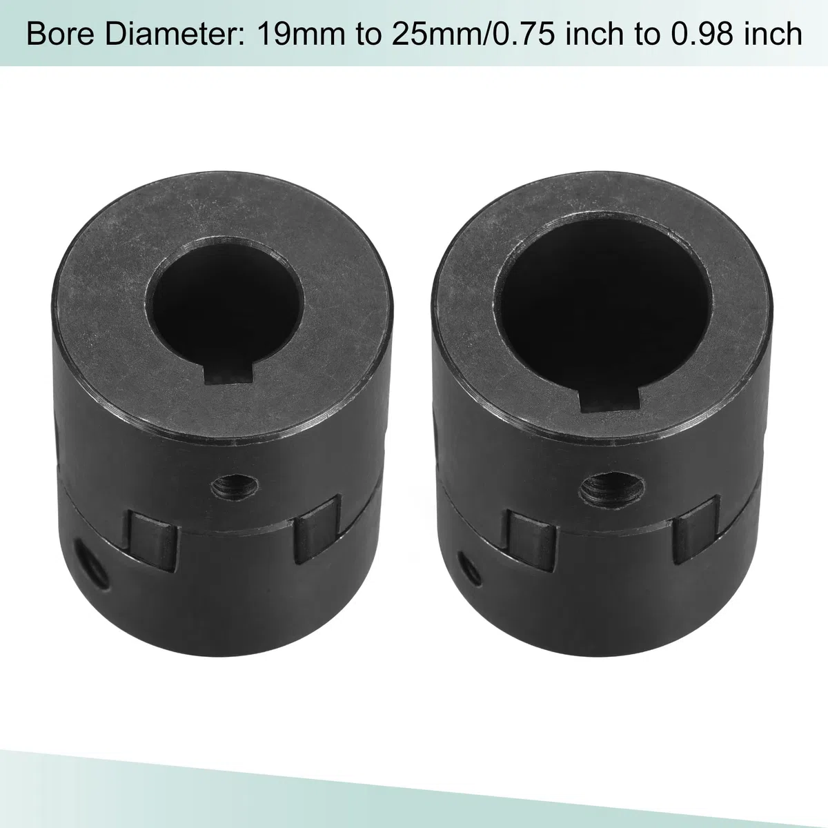 sourcing map Acoplamiento Flexible de Eje de 19mm a 25mm, Acoplador 51mm Longitud 44mm Diámetro, Conector de 45# Acero, Accesorios para Motor