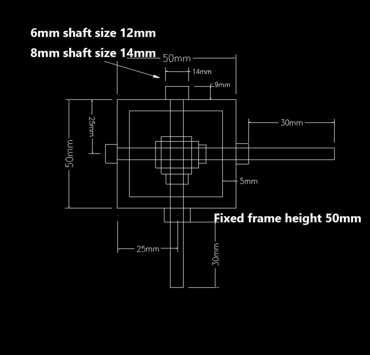Caja de engranajes cónicos en ángulo recto, Reductor de engranajes helicoidales de 90 grados, relación 1:10/1:20, eje de 6 mm y 8 mm(Type 1 8mm shaft)