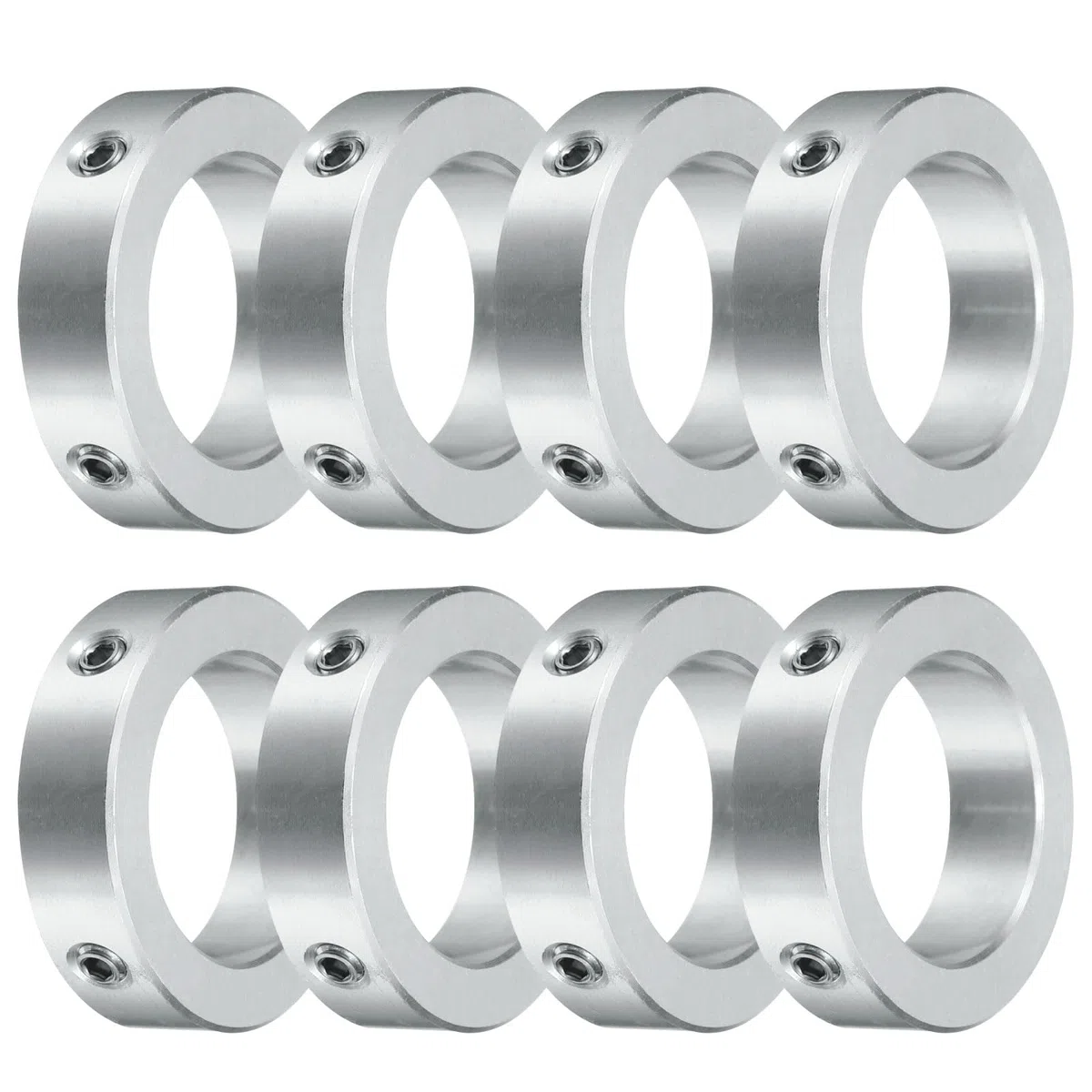 sourcing map Juego de 8 collares de tornillo de 28 mm de diámetro, collares de eje de aluminio, 41 mm de diámetro exterior y 11 mm de grosor, collar de abrazadera de tornillo de ajuste, collar de tope