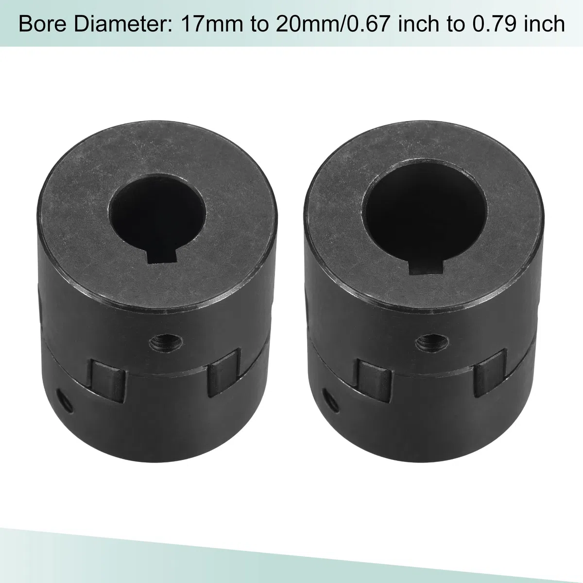 sourcing map Acoplamiento Flexible de Eje de 17mm a 20mm, Acoplador 51mm Longitud 44mm Diámetro, Conector de 45# Acero, Accesorios para Motor