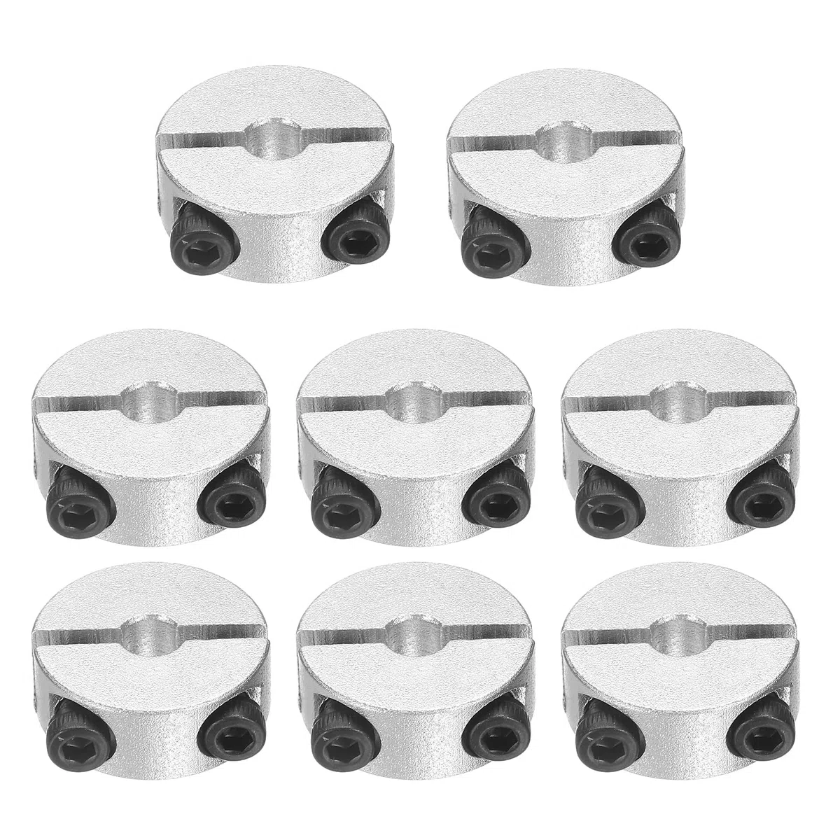 QUARKZMAN 8 Pcs Collar De Eje Doble Dividido, Collar De Sujeción De Dos Piezas Con Orificio De 5 Mm, 20 Mm De Diámetro Exterior Y 8 Mm De Grosor, Collar Dividido Con Tornillo De Fijación