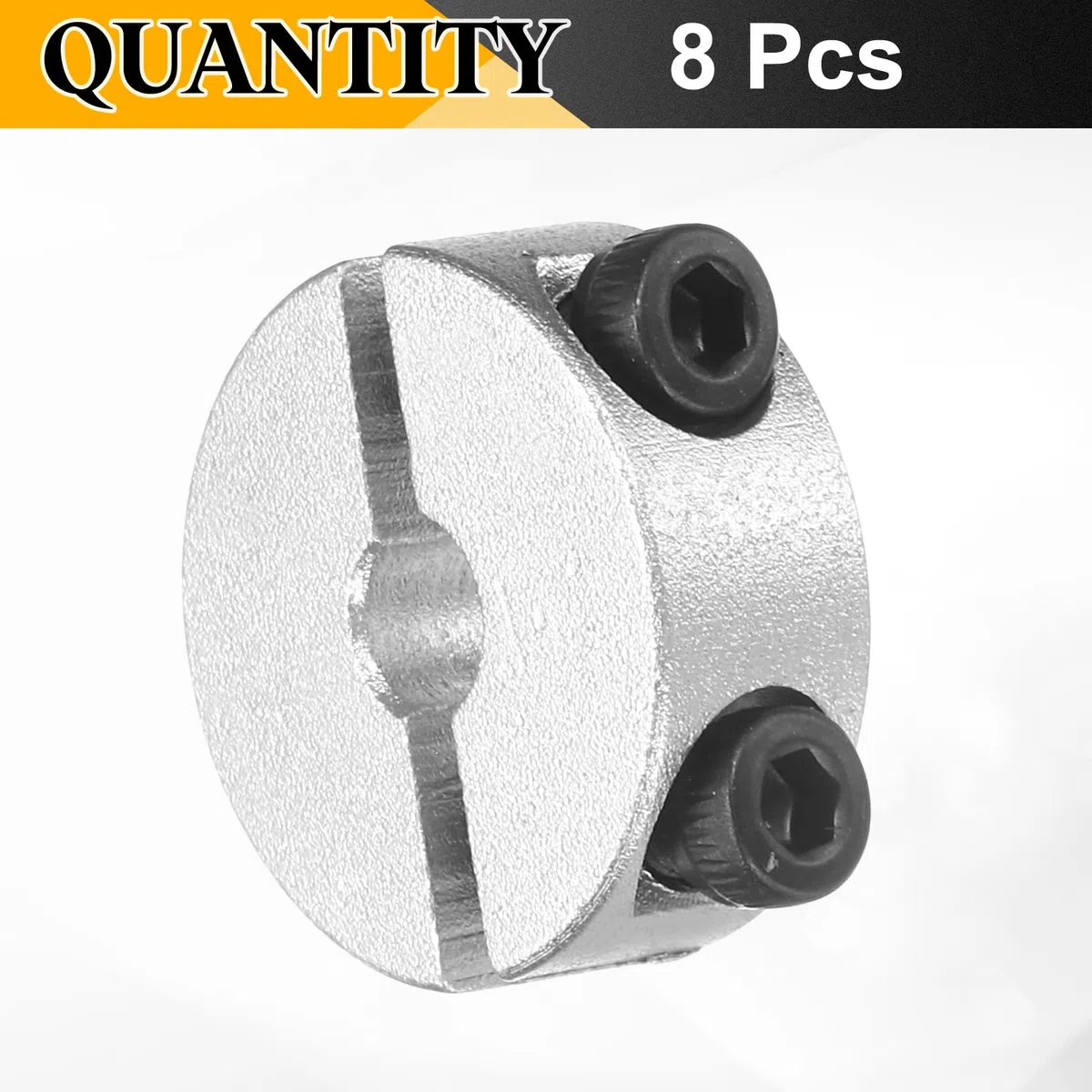 QUARKZMAN 8 Pcs Collar De Eje Doble Dividido, Collar De Sujeción De Dos Piezas Con Orificio De 5 Mm, 20 Mm De Diámetro Exterior Y 8 Mm De Grosor, Collar Dividido Con Tornillo De Fijación
