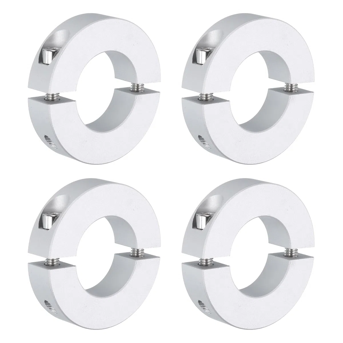 QUARKZMAN 4 Piezas de Collar Dividido Individual para Eje de 32mm de Diámetro Interior, Abrazadera de Sujeción de Dos Pieza, 60mm de Diámetro Exterior, 15mm de Grosor de Aleación de Aluminio