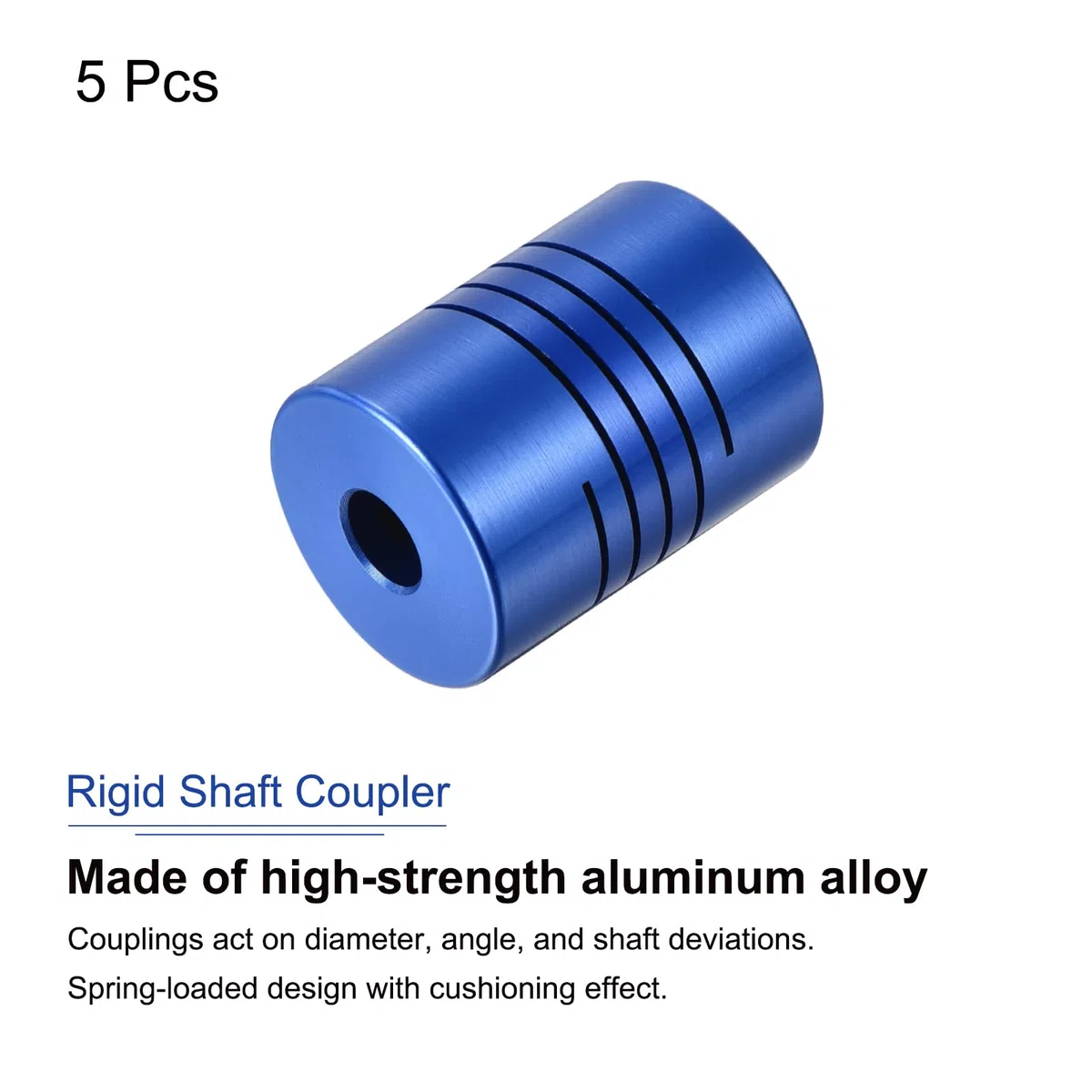 QUARKZMAN 5 Piezas Acoplamiento Flexible de Eje 4mm a 6mm，Acoplamiento Motor L25xD18 de Aleación de Aluminio con Tornillos para Impresoras 3D, Máquina CNC, Azul