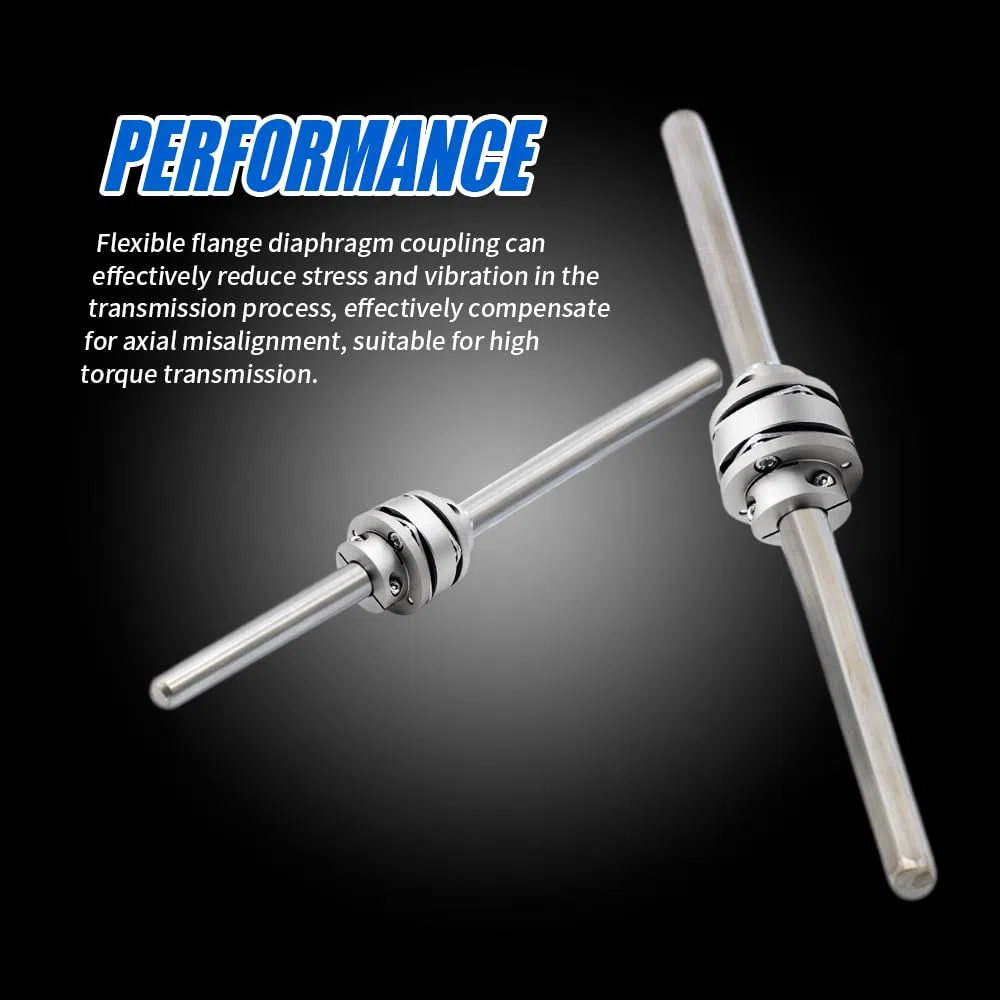 Acoplamiento De Diafragma De Brida Flexible De 6,35 mm a 10 mm, Acoplador De Eje De Motor De 2 Diafragmas De Aluminio D34 L45 Para Impresora 3D, Máquina CNC, Servomotor
