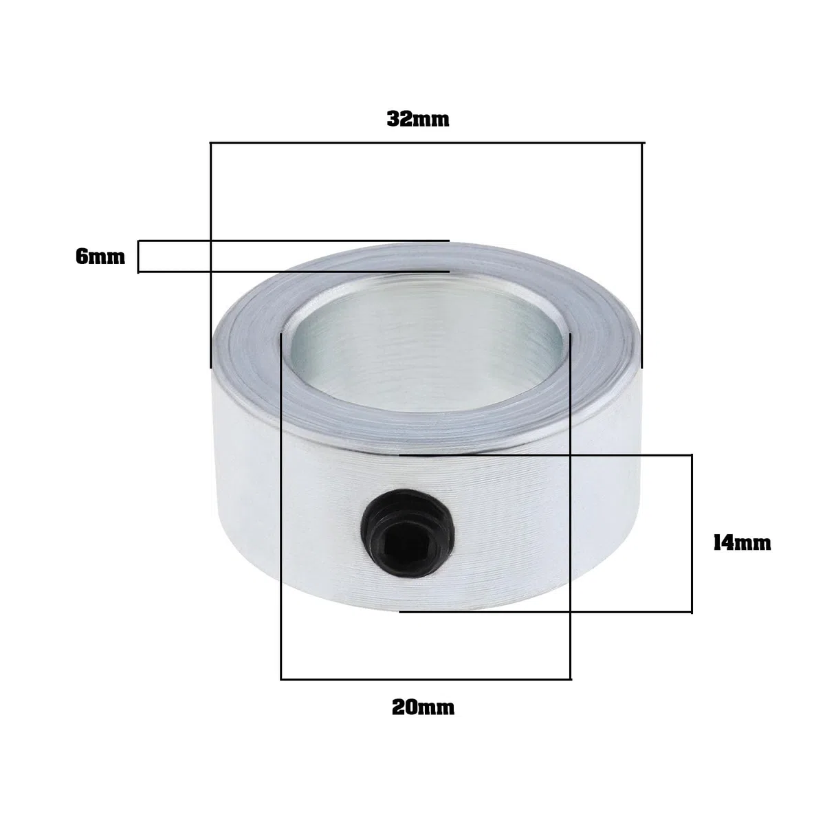EMSea 8Pcs Collares Eje de 20 Mm Anillos de Ajuste Anillo Posicionador Anillo Galvanizado Collares de Tope de Profundidad con Tornillos Hexagonales M6 para Carro de Mano Eje de Carretilla