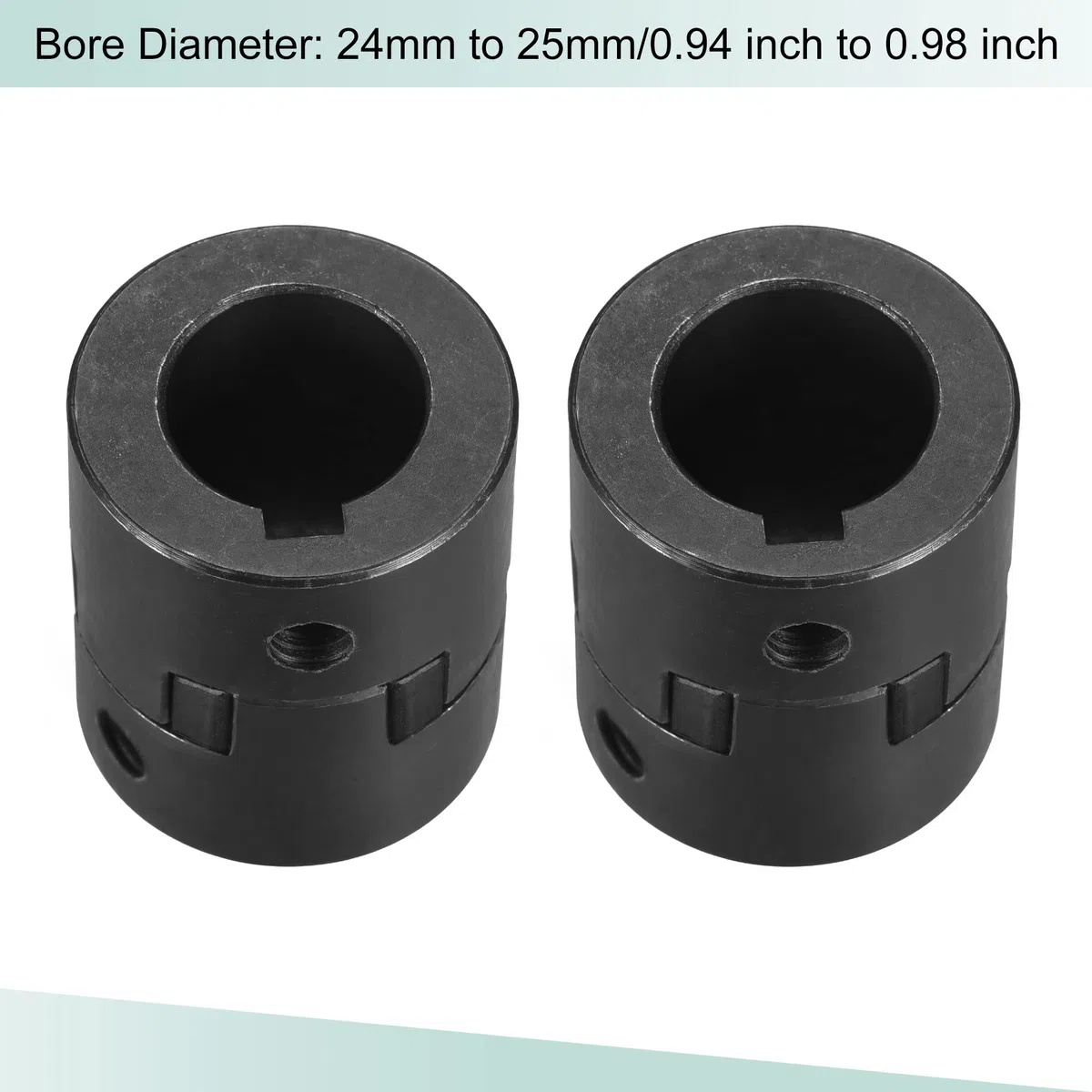 sourcing map Acoplamiento Flexible de Eje de 24mm a 25mm, Acoplador 51mm Longitud 44mm Diámetro, Conector de 45# Acero, Accesorios para Motor