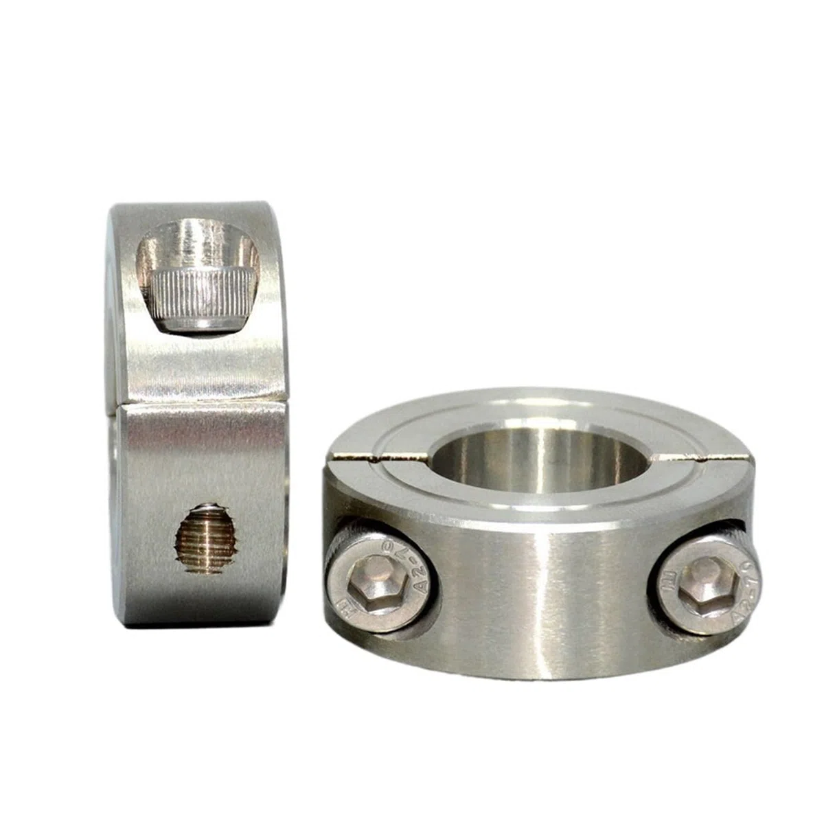 Collarín de eje para guía lineal, Juego de collares eje dividido acero inoxidable varios tamaños(70 98 19mm)