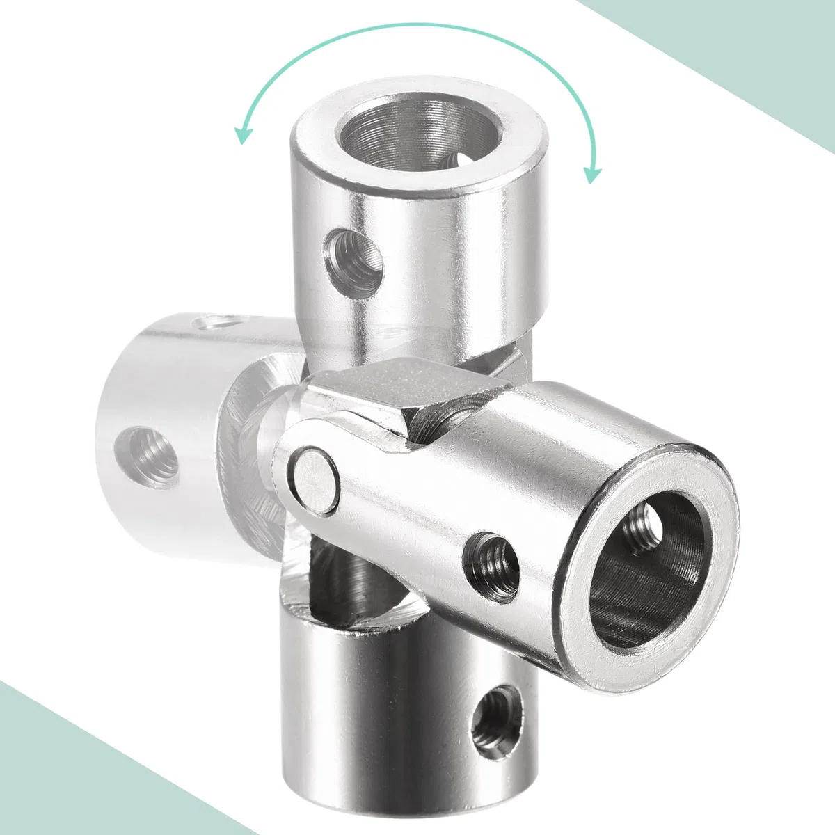 sourcing map 12mm A 12mm Interior Diámetro Giratorio Universal Junta Eje Acoplamiento L52 X D20 con Tornillos y Llave para RC Modelo