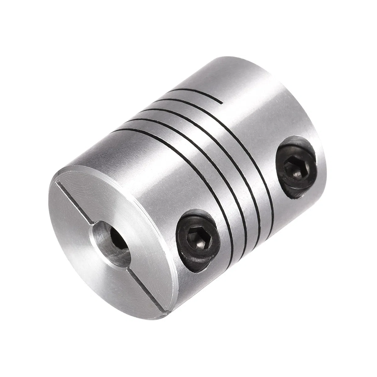 sourcing map Acoplamiento de Eje de 6mm a 6mm, Acoplador de Viga Helicoidal 25mm Longitud 20mm Diámetro, Conector de Aleación de Aluminio, Accesorios para Motor, 2 Pcs