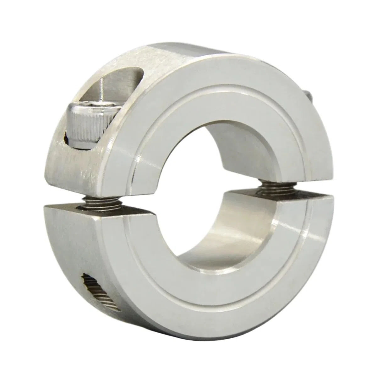 SCS - Collarines de Eje de Acero Inoxidable Anillo de fijación Dividido Anillo de retención atornillado Anillo de ubicación Sujetador Abrazadera de Garganta(SCS-D90-E122-B23)