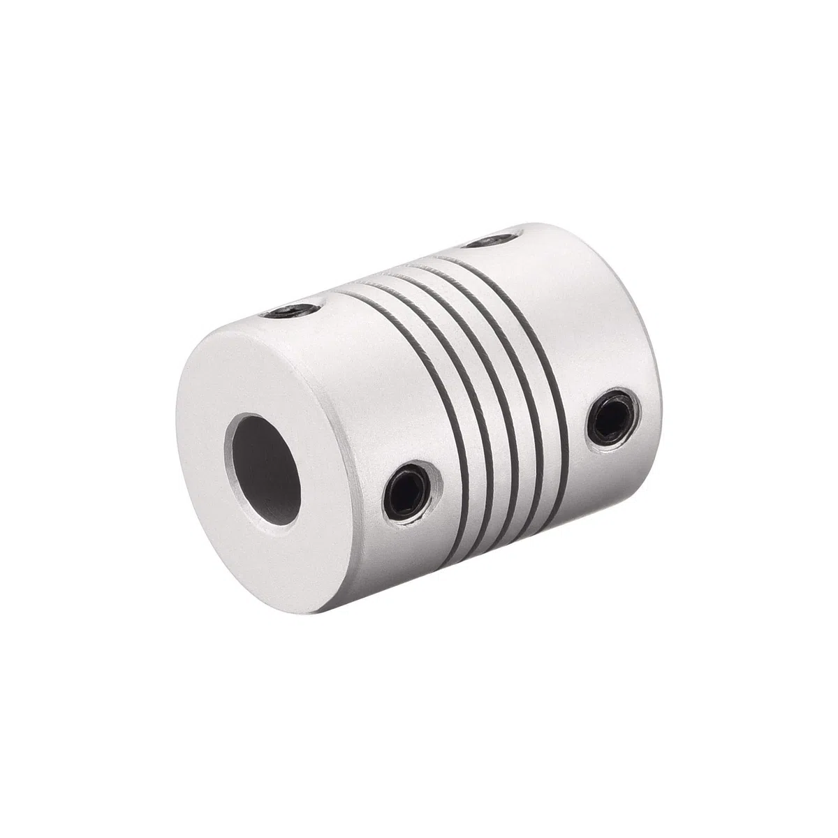 sourcing map 6mm a 8mm Aluminio Aleación Eje Acoplamiento Flexible Acoplador Motor Conector Junta L25xD19 Plateado, 5uds.