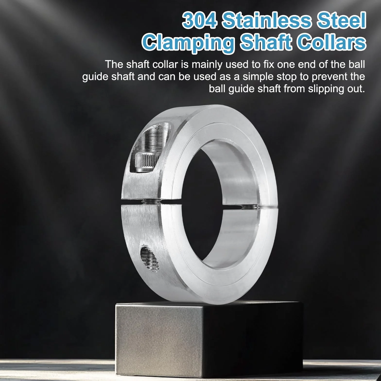 QUARKZMAN 2 Piezas De Collarín De Eje 30mm Diámetro Interior Doble Ranura 304 Acero Inoxidable Collarines De Sujeción Para Sistemas De Automatización Industrial Y Bandas Transportadoras