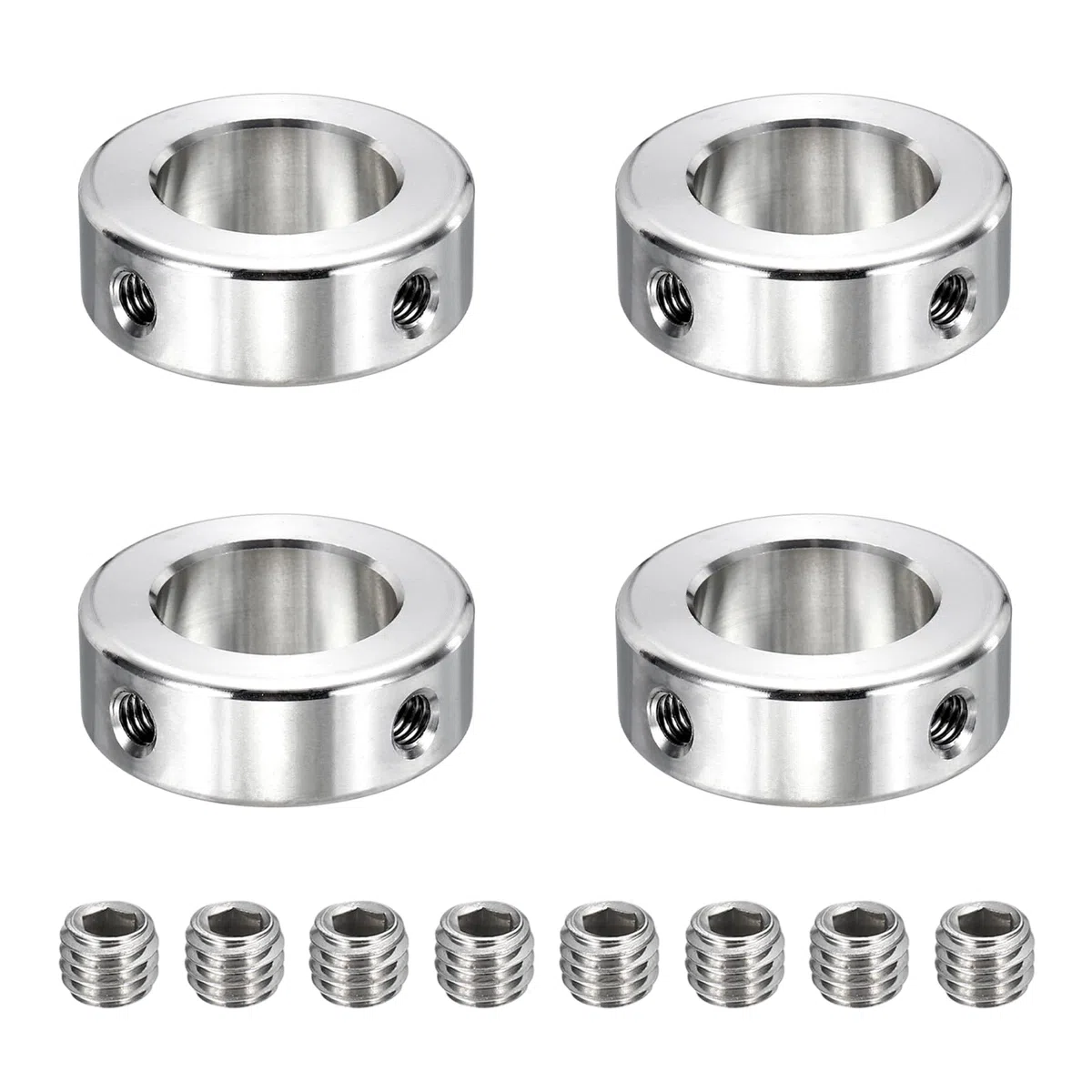 QUARKZMAN 4 Piezas De Collarín De Eje De Acero Inoxidable, 24 Mm (15/16") Diámetro Interior 40 Mm (1 9/16") Diámetro Exterior 14 Mm (9/16") Espesor Collarín De Bloqueo De Eje