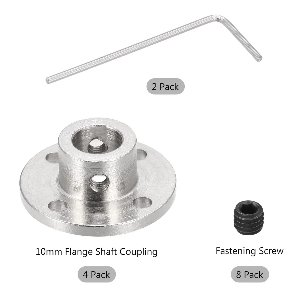 DMiotech 4 Paquete 10mm Brida Acoplamiento Conector Rígido Guía Eje Soporte Acoplador Eje Acoplamiento con M2 Hexagonal Llave y Tornillos para Bricolaje RC Modelo Motores
