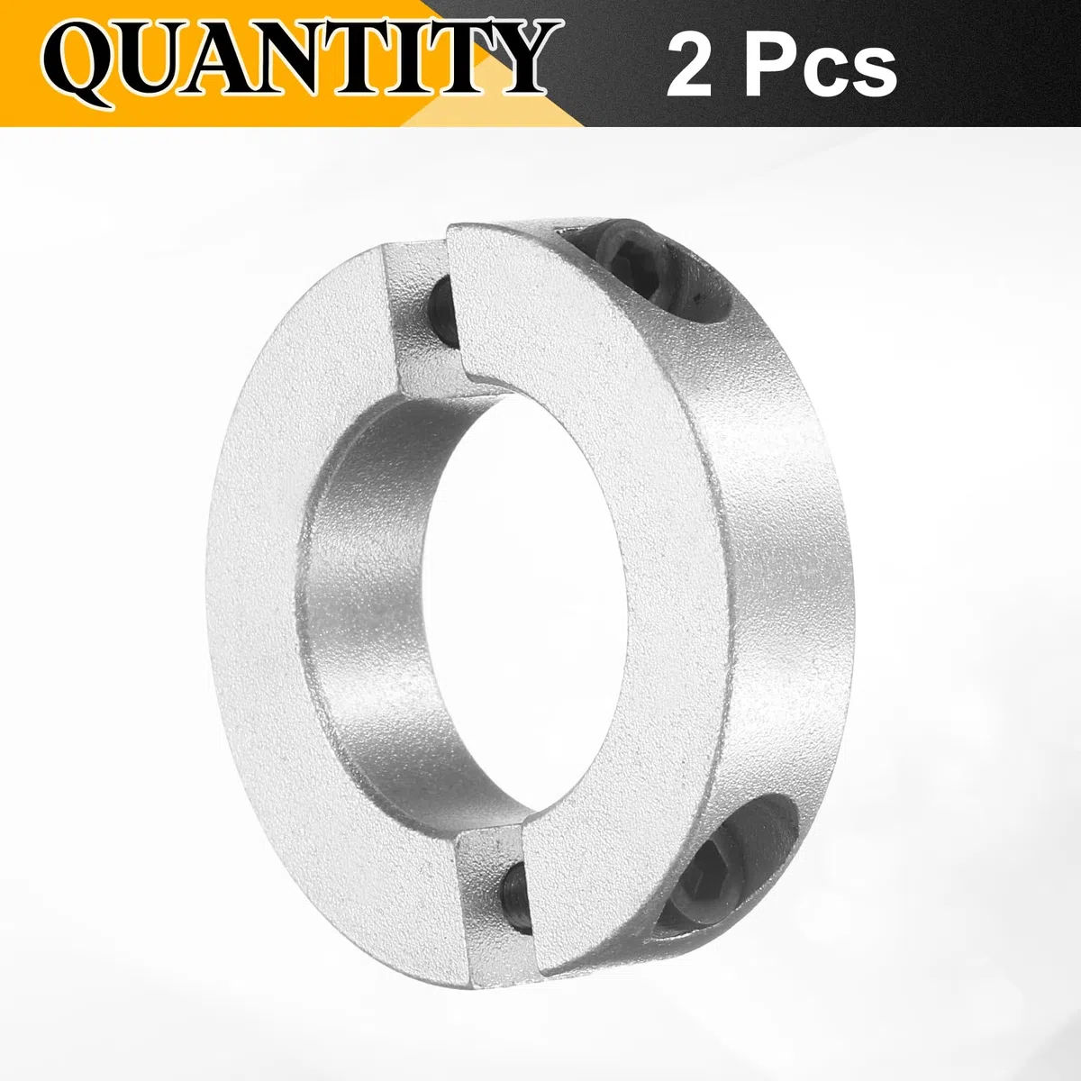 sourcing map 2 collares de doble eje dividido, 20 mm de diámetro interior de dos piezas de 35 mm de diámetro exterior y 8 mm de grosor, collar dividido de tornillo de aleación de aluminio