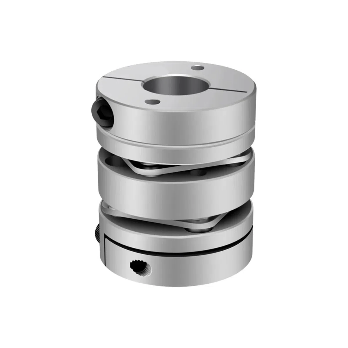 Aleación de Aluminio D49L57 Acoplamiento de Doble diafragma Conector elástico D49mm L57mm Tornillo de Bola servomotor a Pasos codificador Ordenador(11X14)