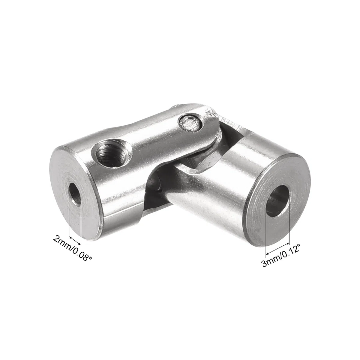 sourcing map Acoplamiento universal giratorio de eje de 2 mm a 3 mm de diámetro interior L23 x D9 con tornillos y llave para modelo RC, paquete de 5