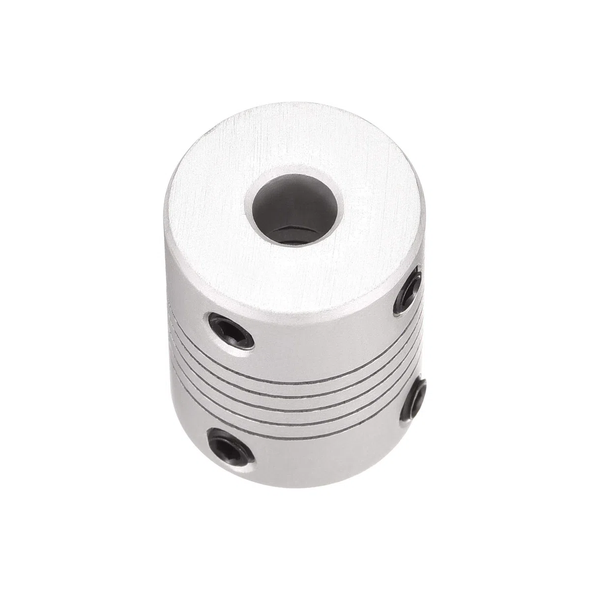 sourcing map 6mm a 8mm Aluminio Aleación Eje Acoplamiento Flexible Acoplador Motor Conector Junta L25xD19 Plateado, 5uds.