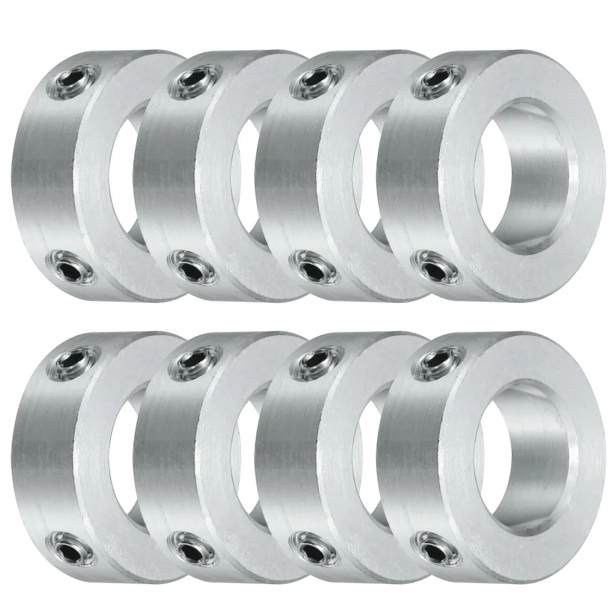 QUARKZMAN 8pcs Collares de Tornillo de Fijación 14mm, 25mm OD y 9mm Grosor, Collar de Sujeción con Tope para Guía de Eje de Varilla Lineal